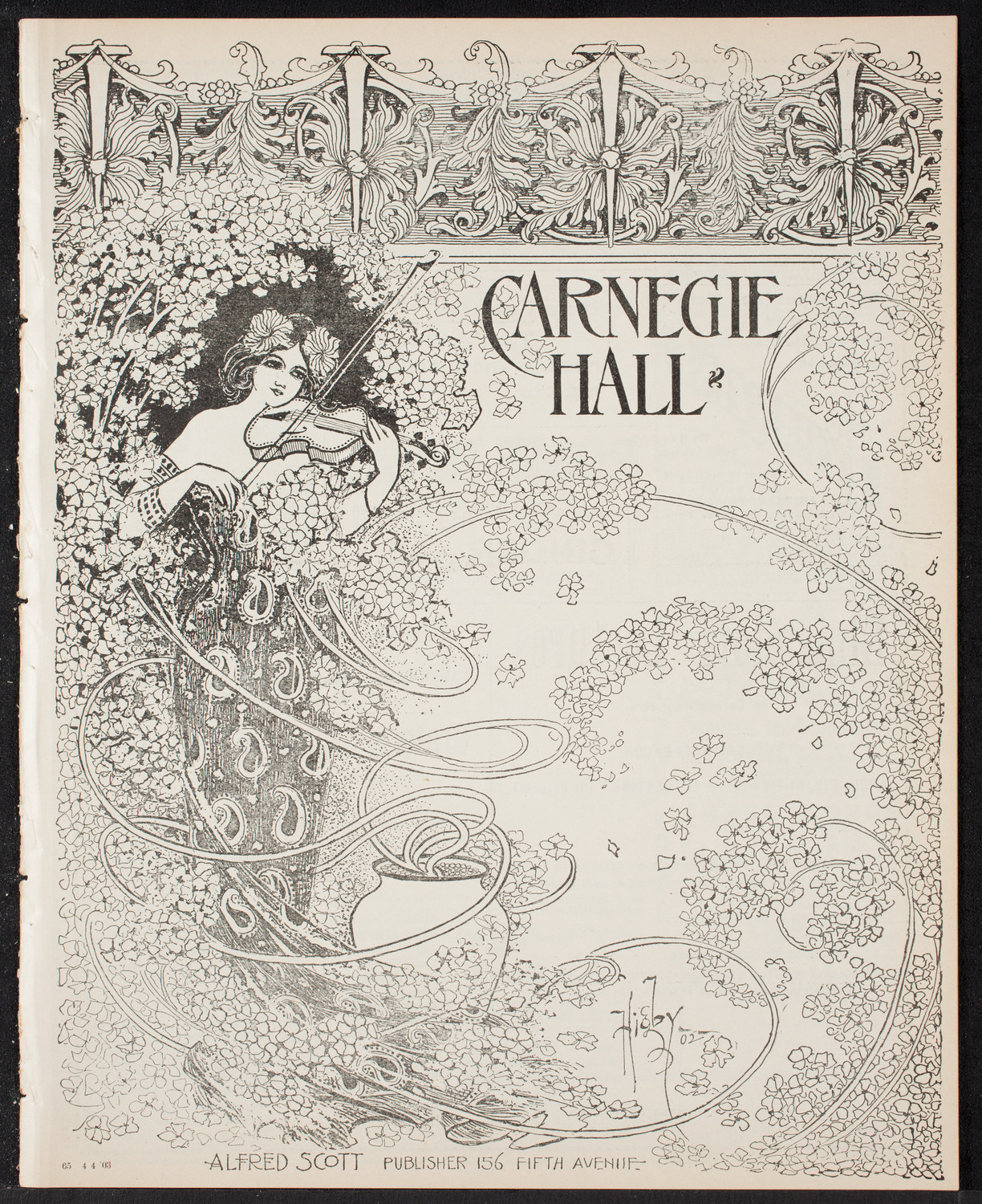 New York Philharmonic, April 4, 1903, program page 1