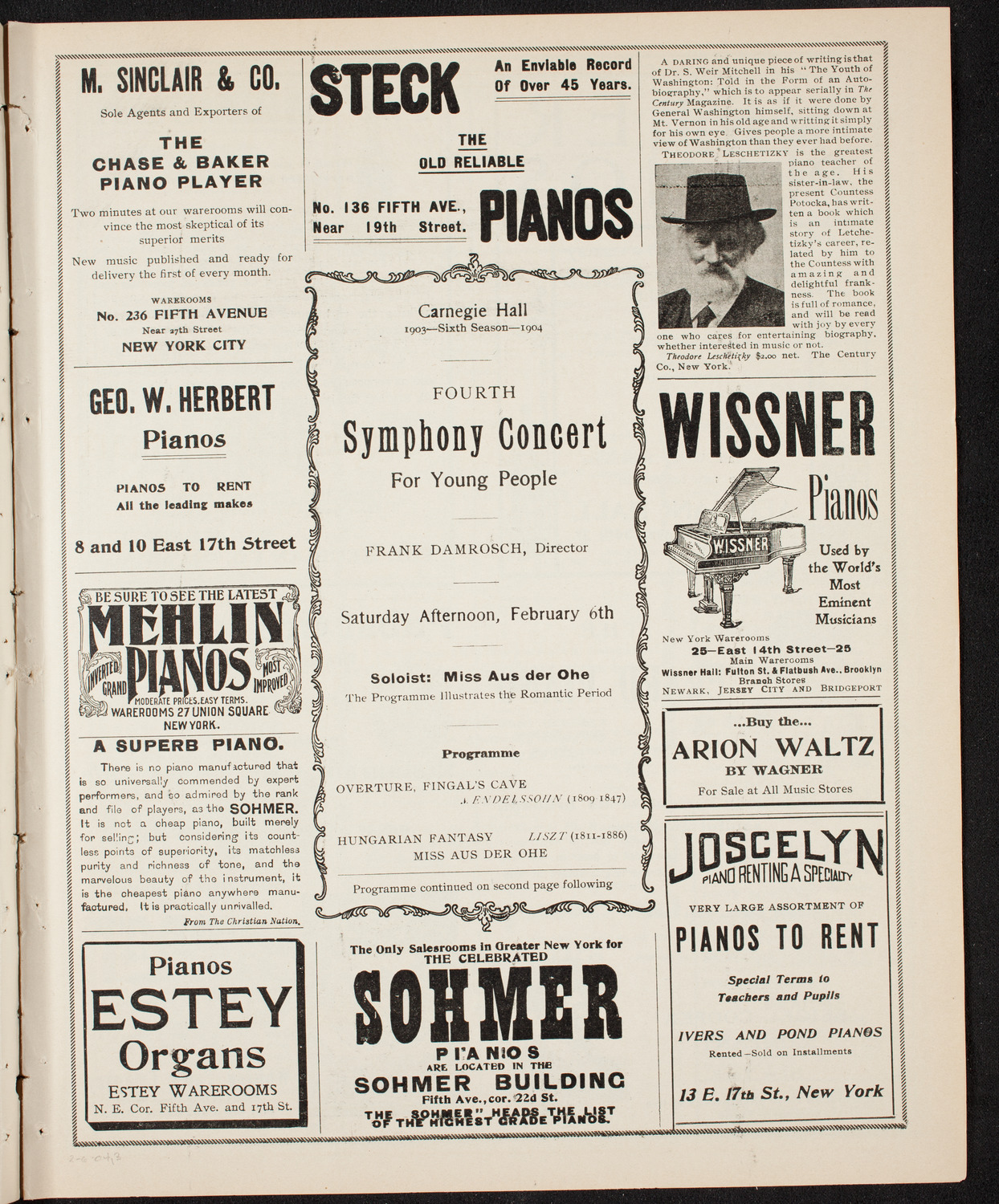 Symphony Concert for Young People, February 6, 1904, program page 5