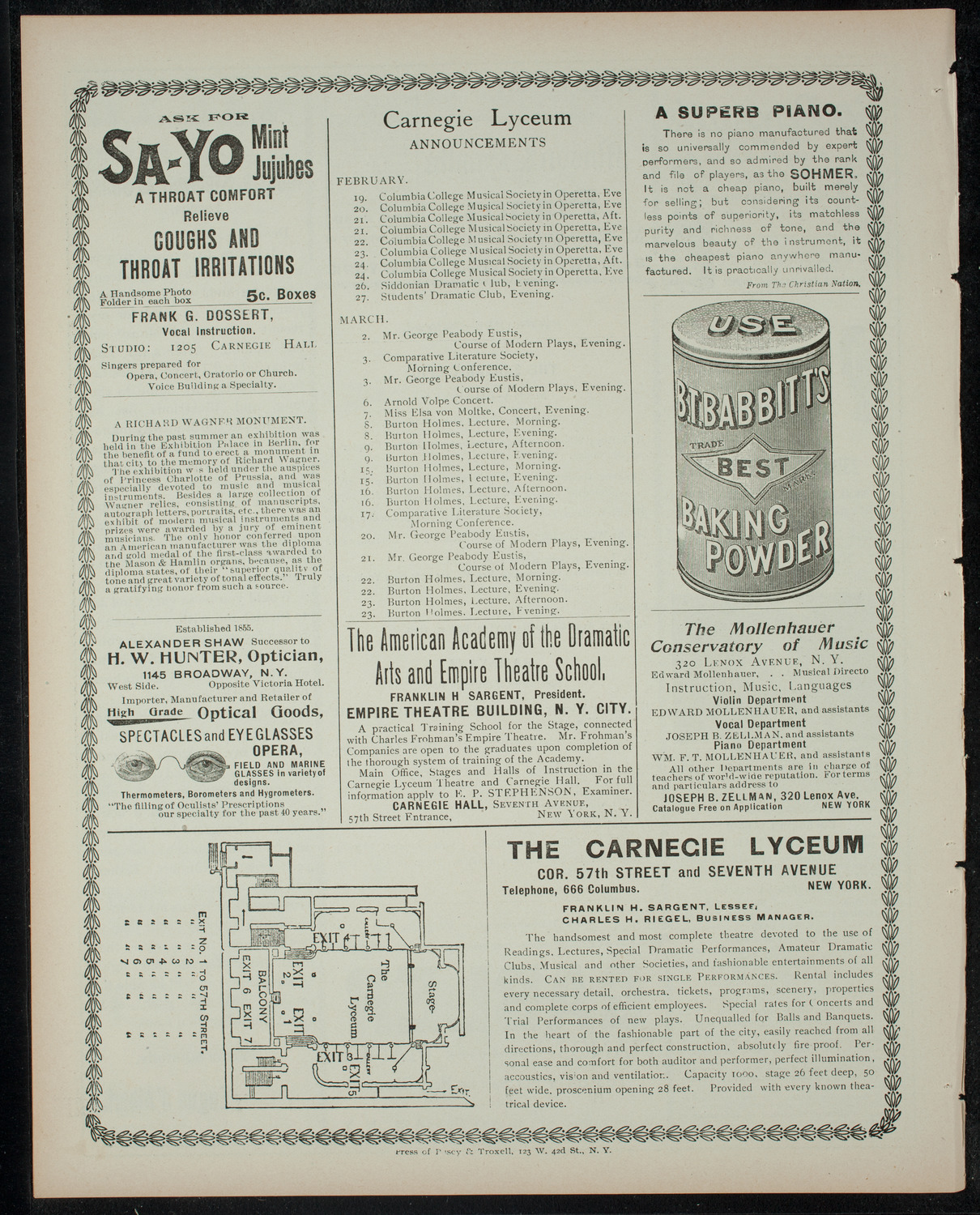 Comparative Literature Society, February 17, 1900, program page 4