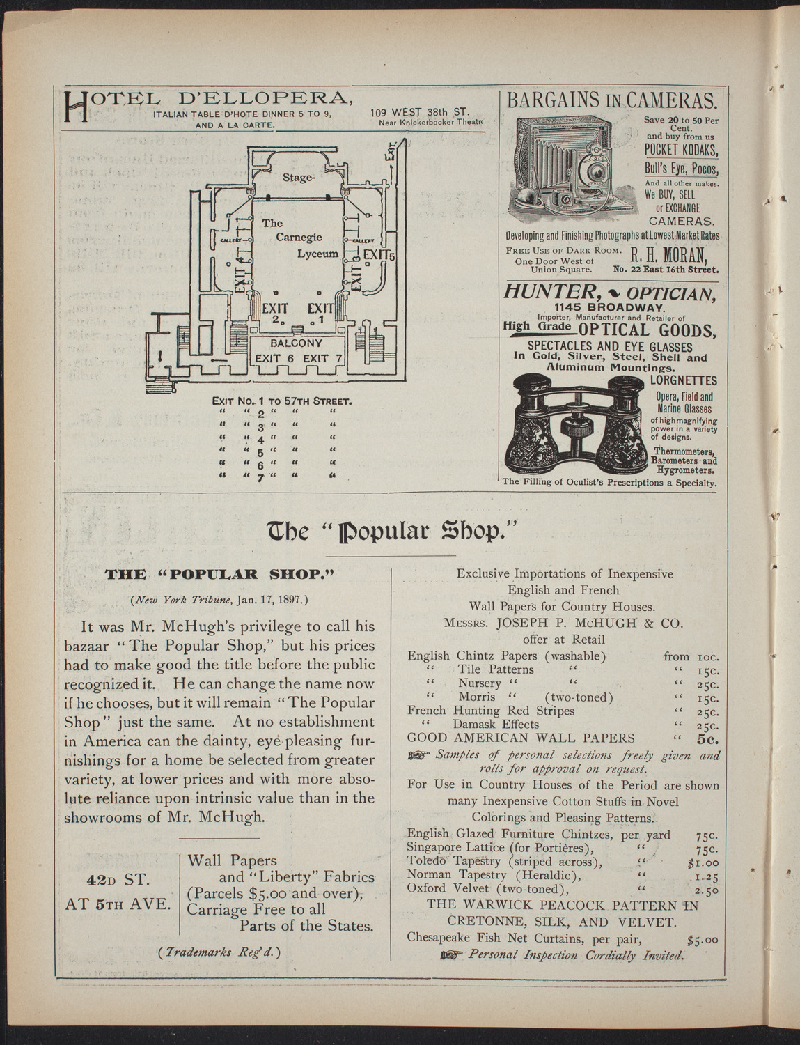 First Presentation of "A Pair of Bellows" and "Petticoat Perfidy", April 30, 1897, program page 6