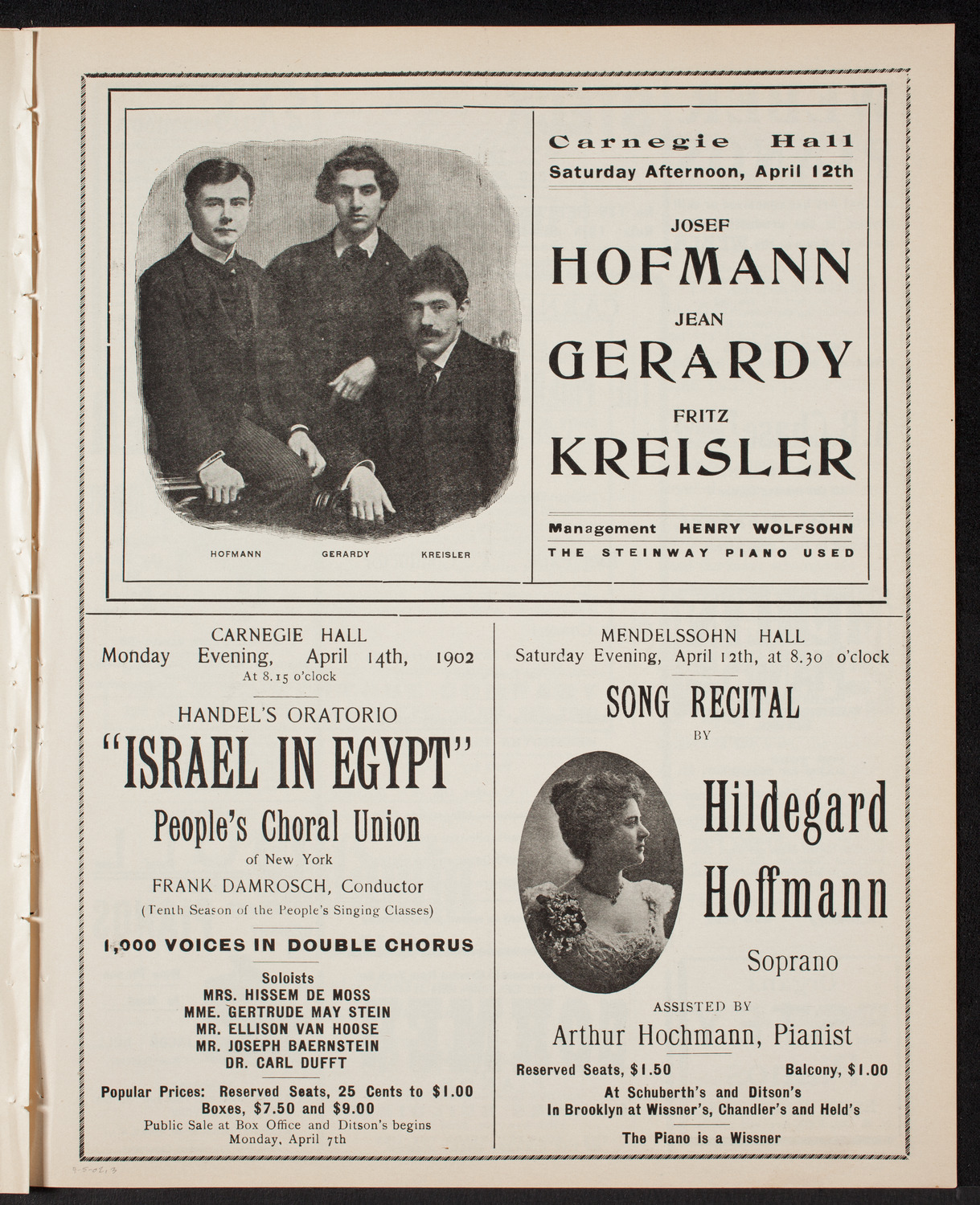 New York Philharmonic, April 5, 1902, program page 5