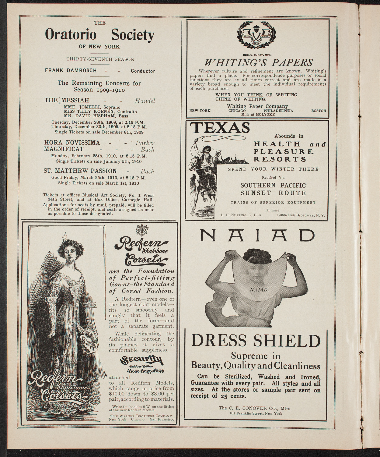 New York Philharmonic, December 8, 1909, program page 2