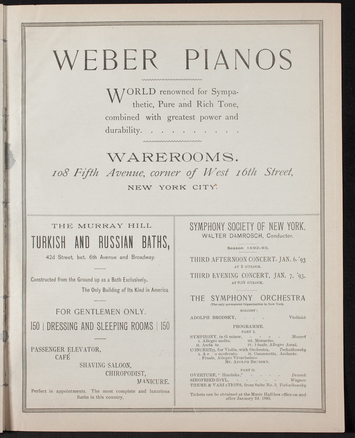 Oratorio Society of New York, December 29, 1892, program page 7