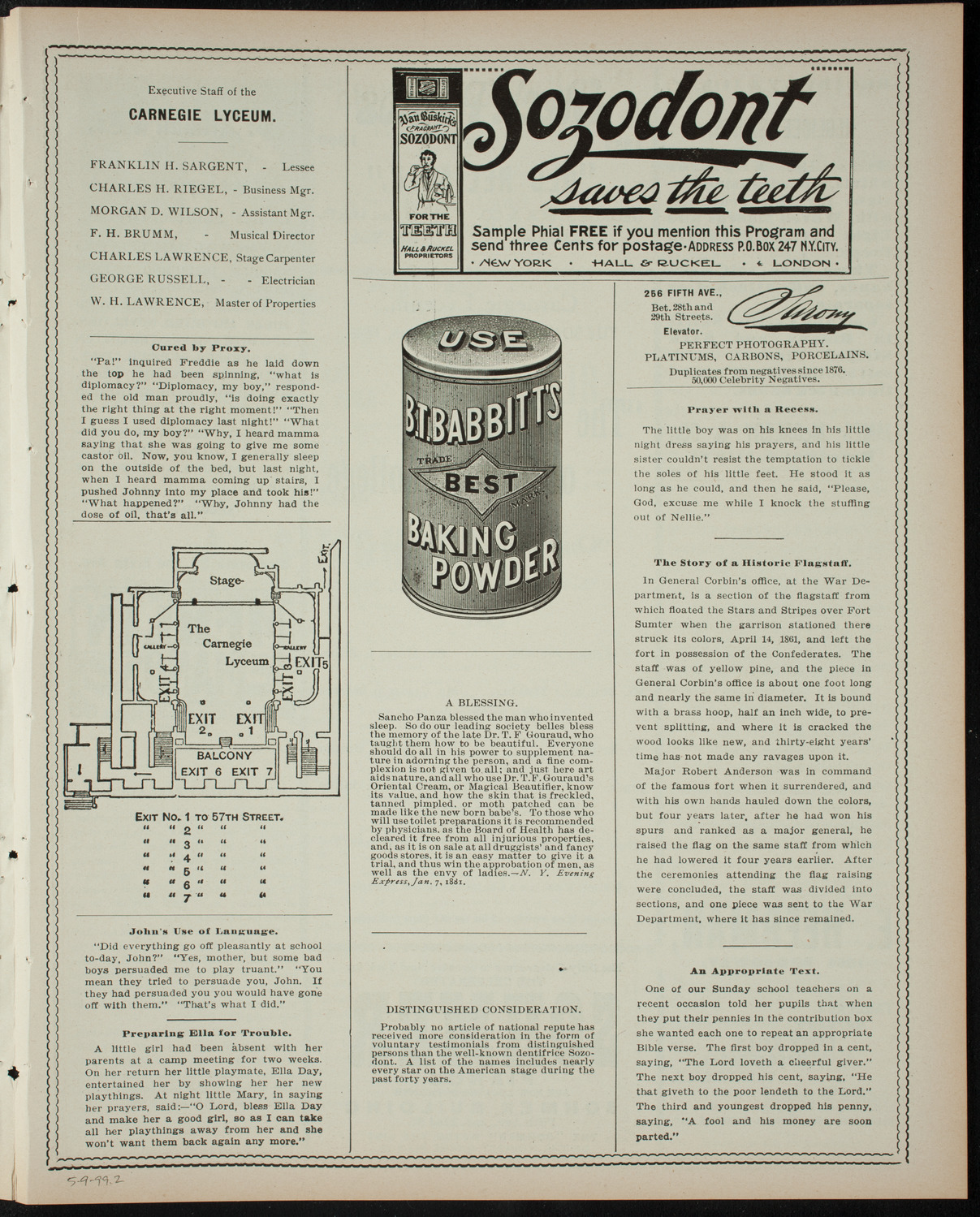 The Jesters of Trinity College, May 9, 1899, program page 3