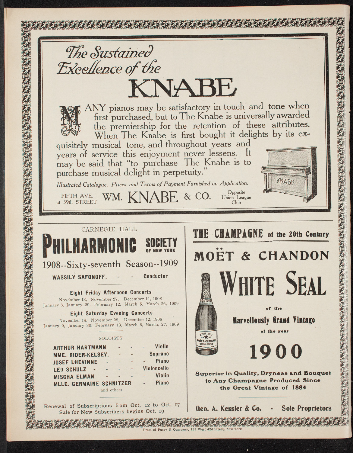 New York College of Music and New York German Conservatory of Music Faculty Concert, October 18, 1908, program page 12