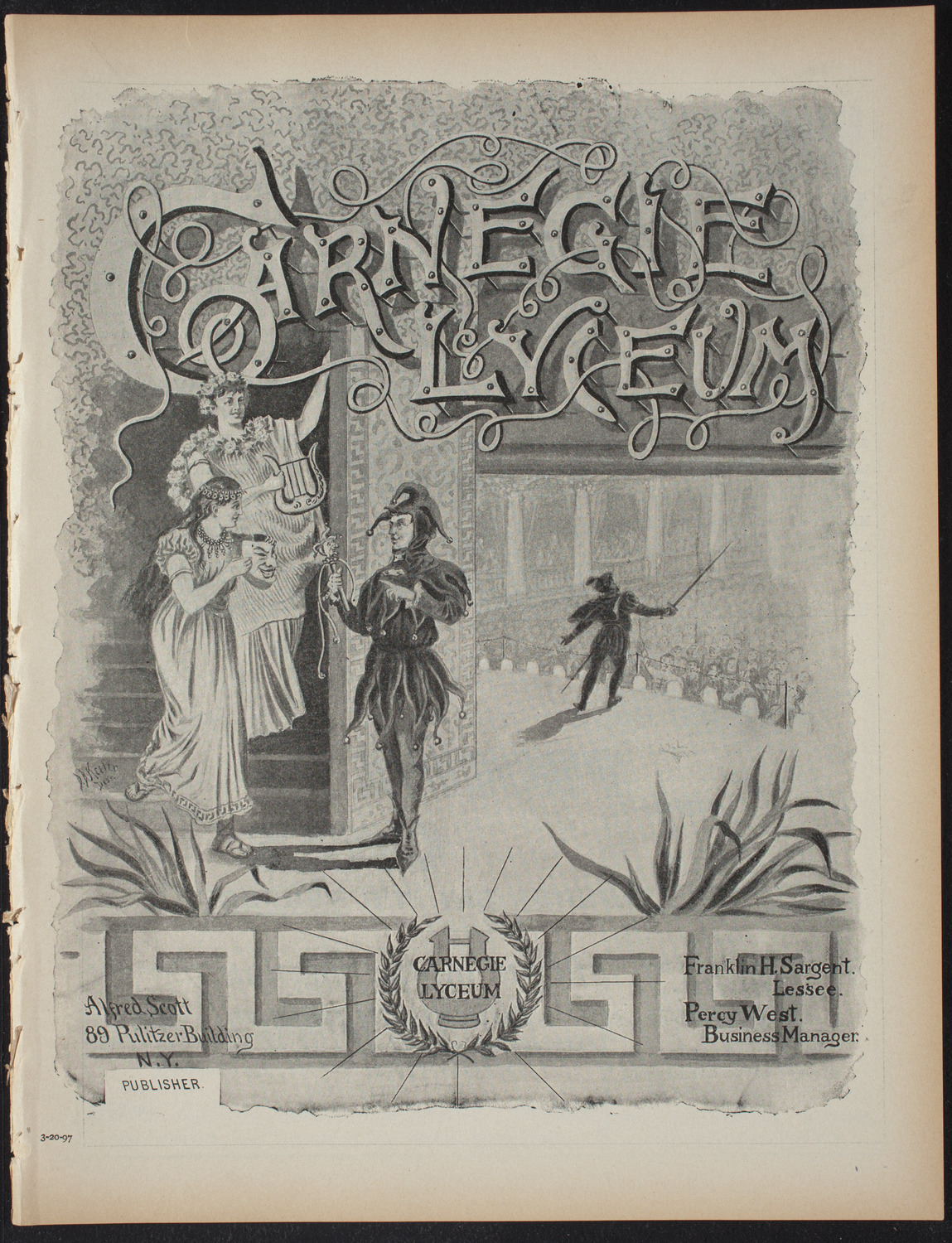 Saturday Morning Conferences on Comparative Literature, March 20, 1897, program page 1