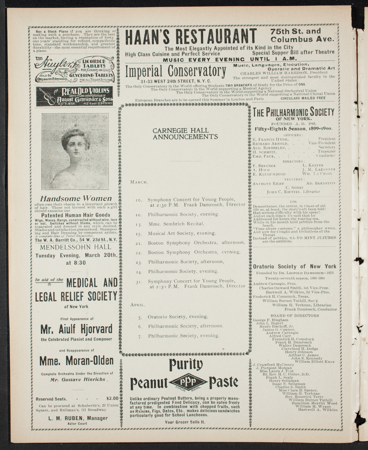 Debate: University of Chicago vs. Columbia University, March 9, 1900, program page 2