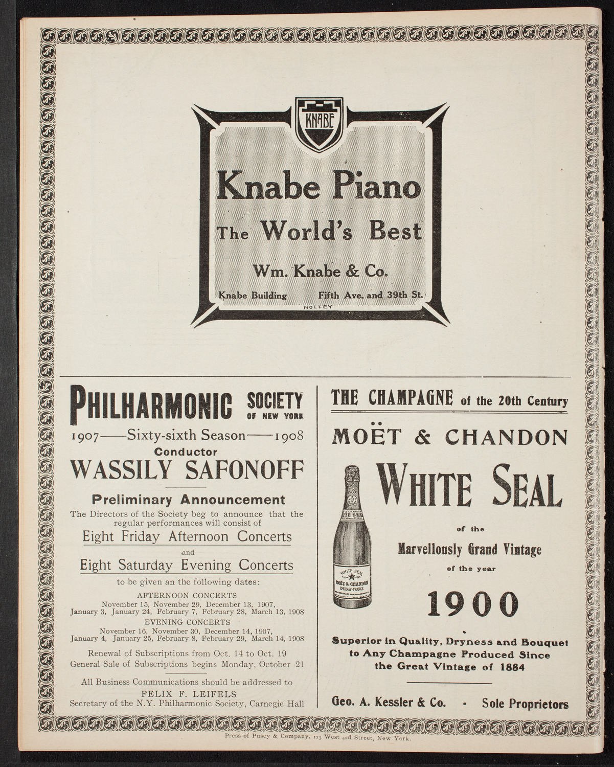 Rhondda Valley Male Concert Party, October 7, 1907, program page 12