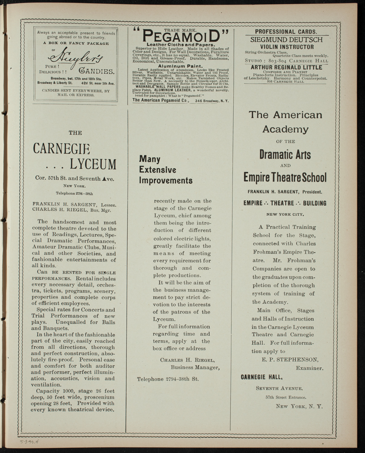 Vocal Chamber-Music Club, May 3, 1899, program page 7