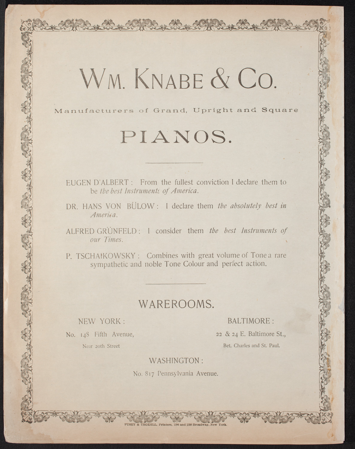 Plunket Greene, March 4, 1893, program page 8