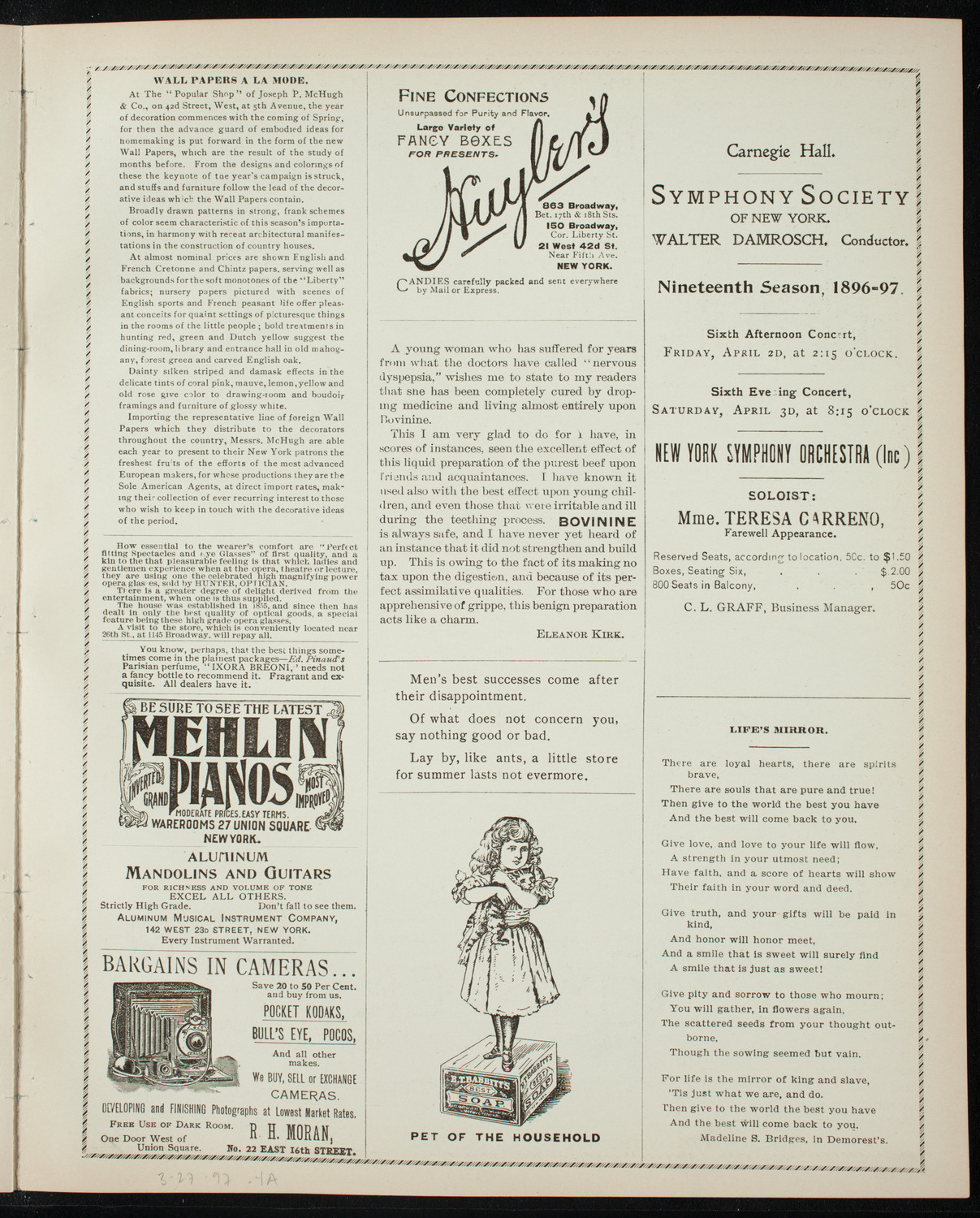 Illustrated Lecture: Evolution of the Earth, March 27, 1897, program page 7