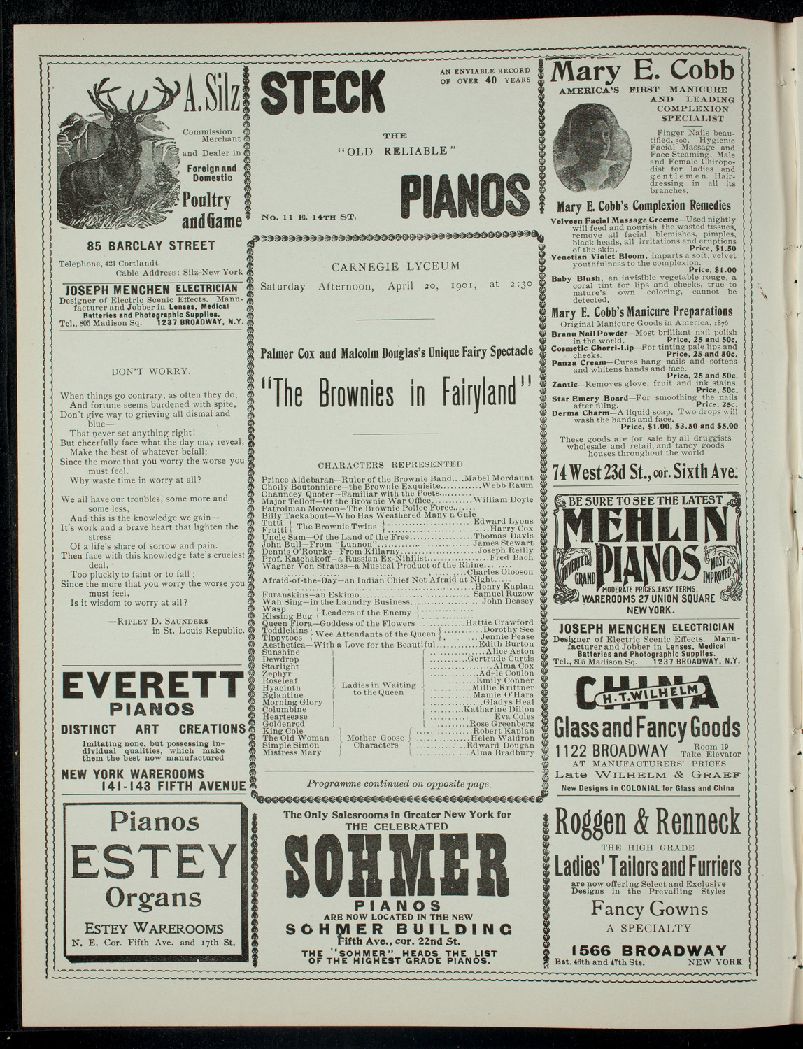 The Children's Theatre, April 20, 1901, program page 2