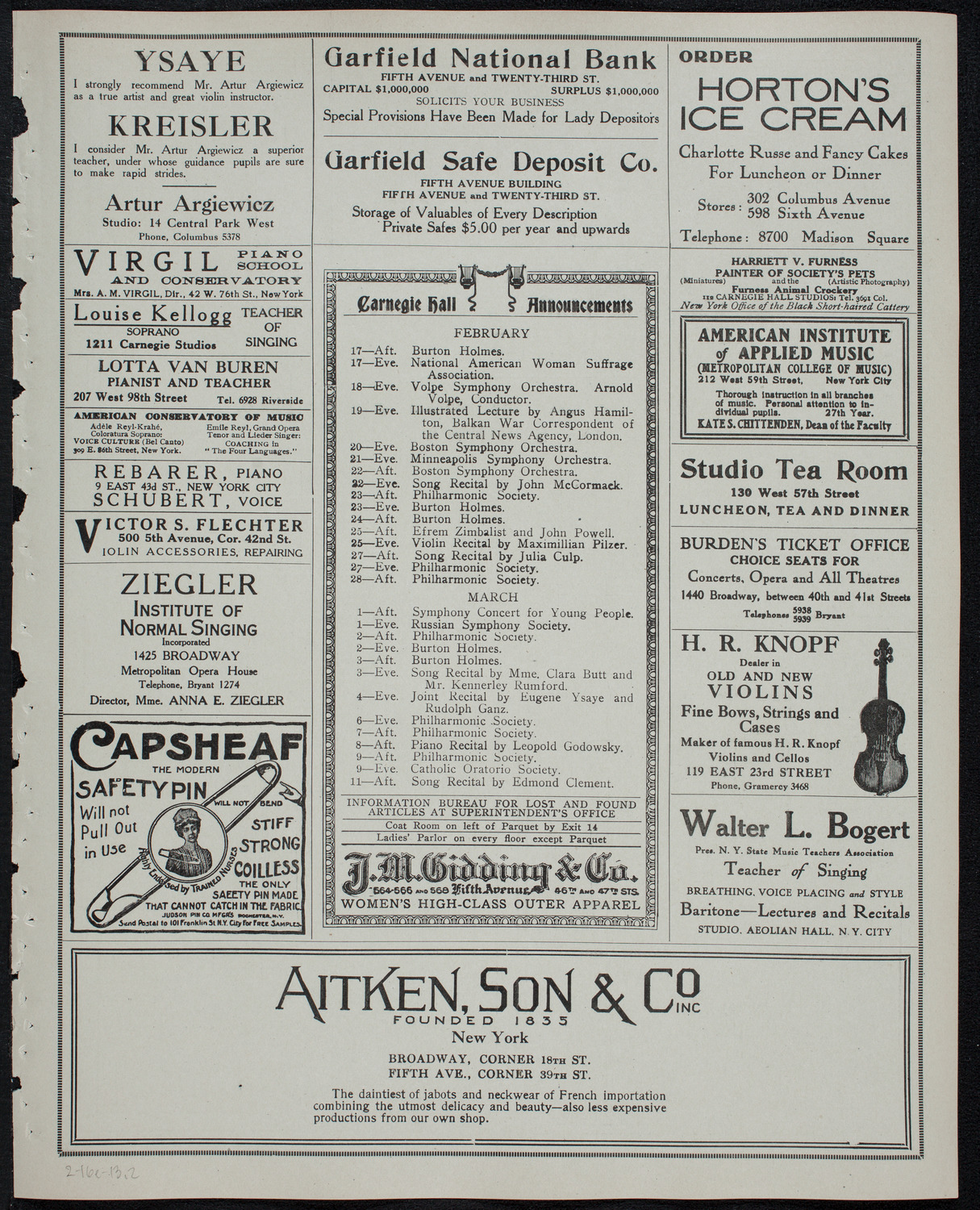 Burton Holmes Travelogue: Panama, February 16, 1913, program page 3