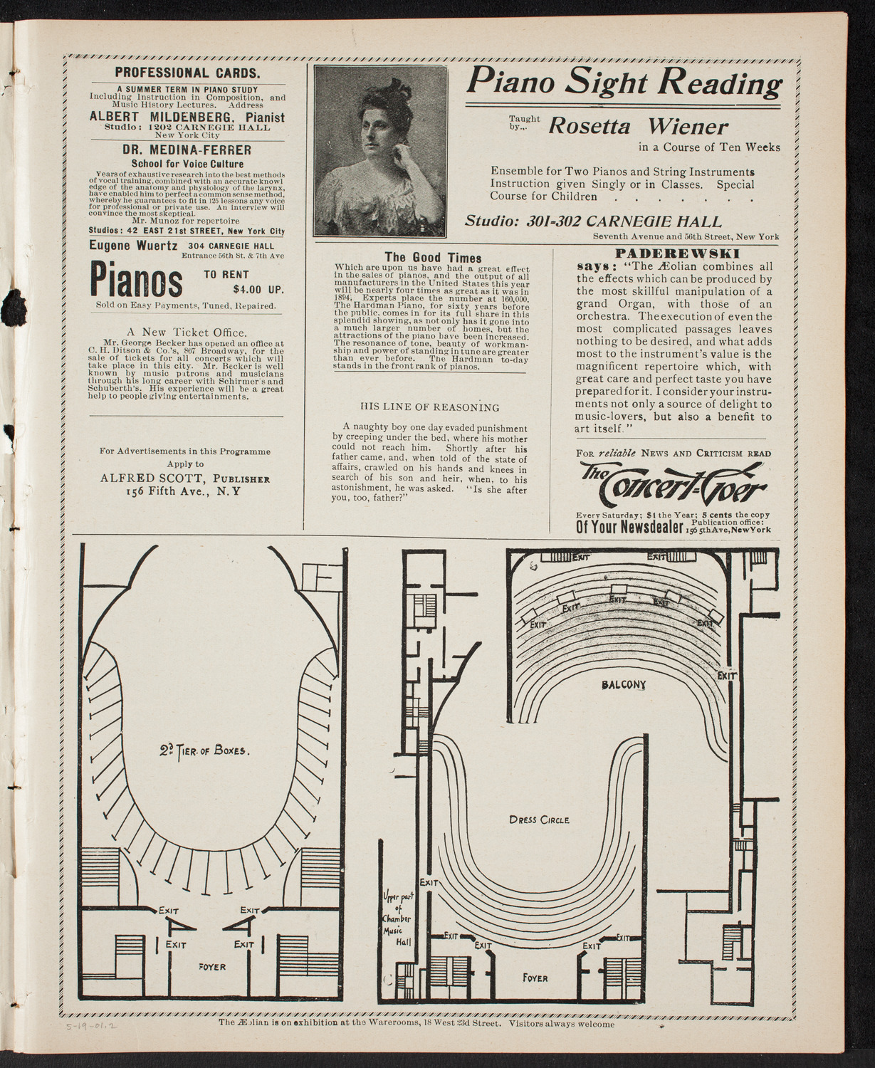 Meeting: YMCA/ New York Festival Chorus, May 19, 1901, program page 3