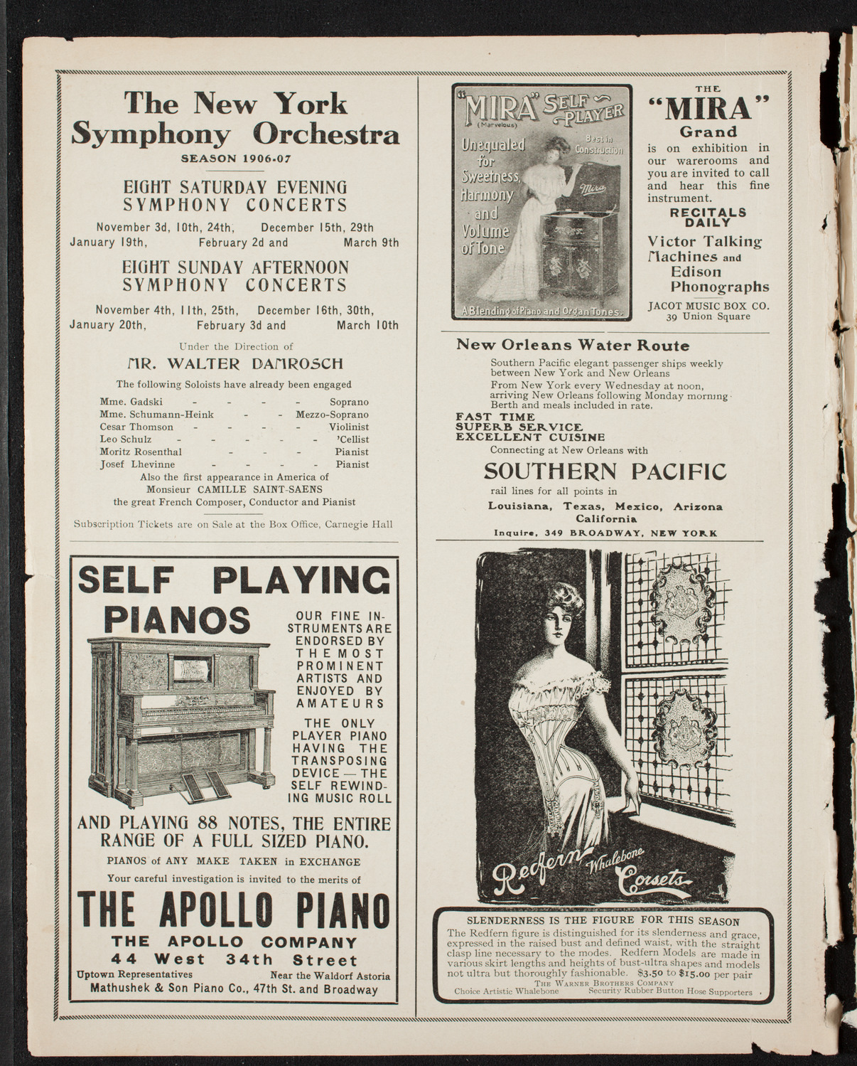 Ruggero Leoncavallo and La Scala Orchestra, October 8, 1906, program page 2