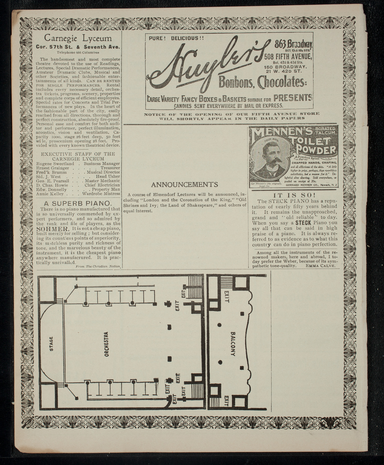 Cercle Littéraire Franco-Américain, October 11, 1902, program page 4