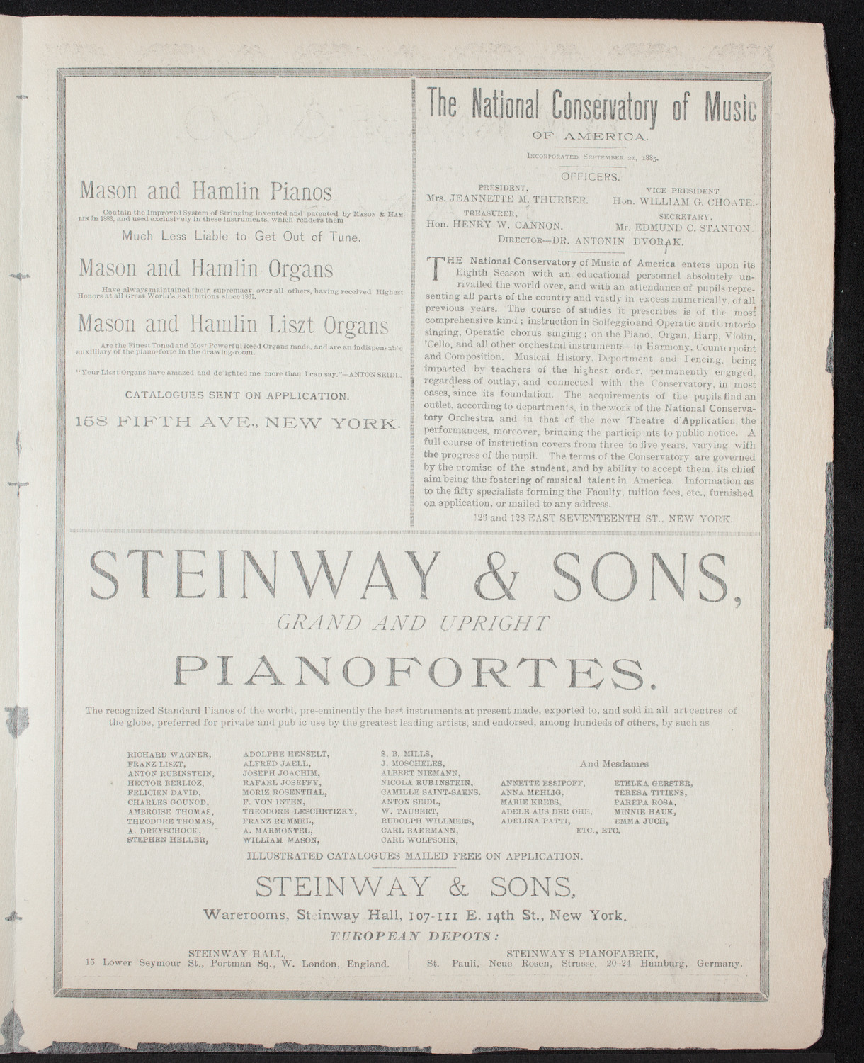 Beethoven String Quartet, January 12, 1893, program page 3