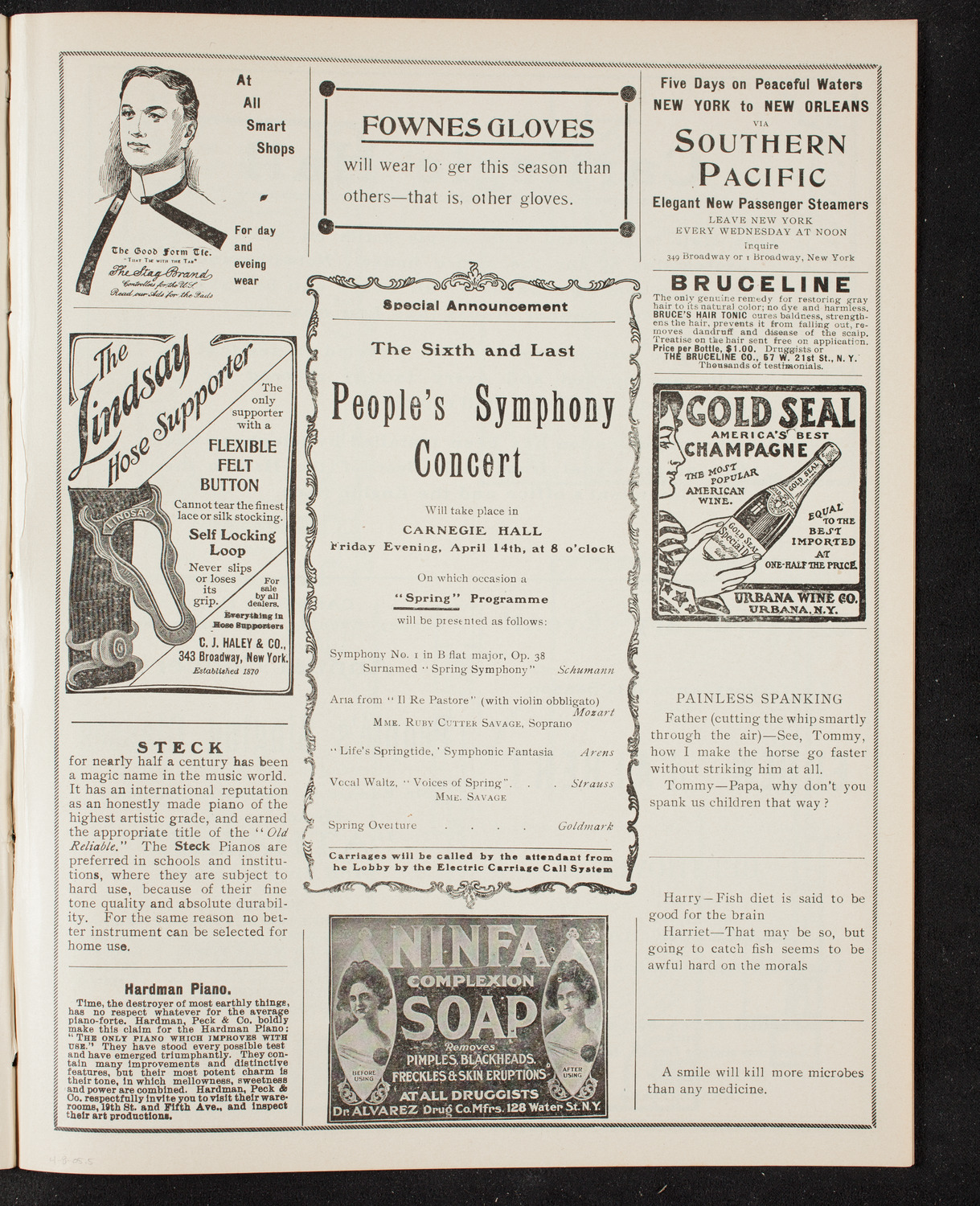Franz von Vecsey, Violin, with the New York Symphony Orchestra, April 8, 1905, program page 9