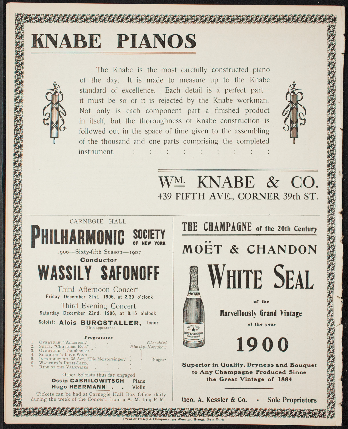 New York Philharmonic, December 1, 1906, program page 14