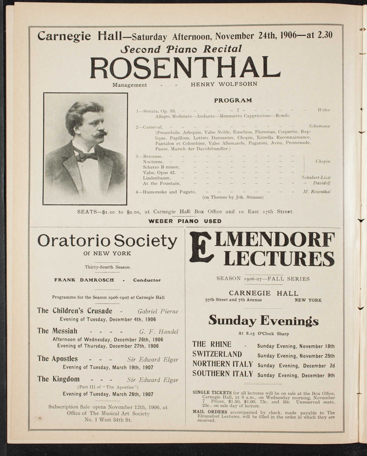 New York Philharmonic, November 17, 1906, program page 12
