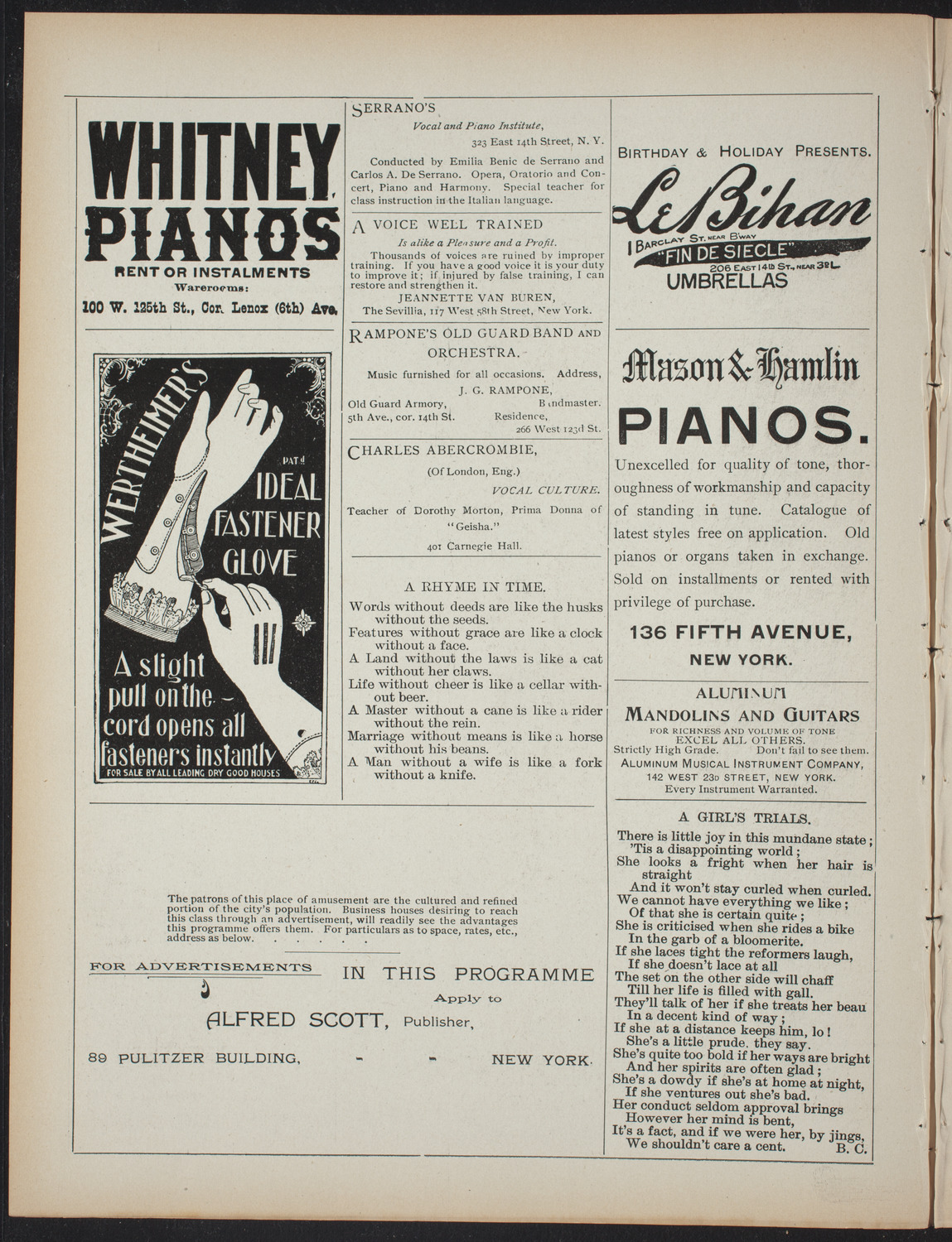 Lillian Gibbs Boyd, February 2, 1897, program page 2