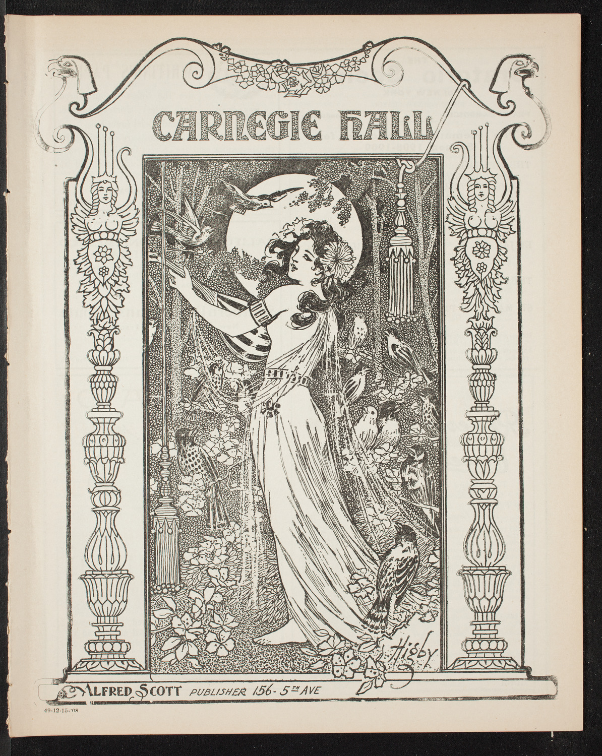 Cécile Chaminade, Composer and Pianist, December 15, 1908, program page 1