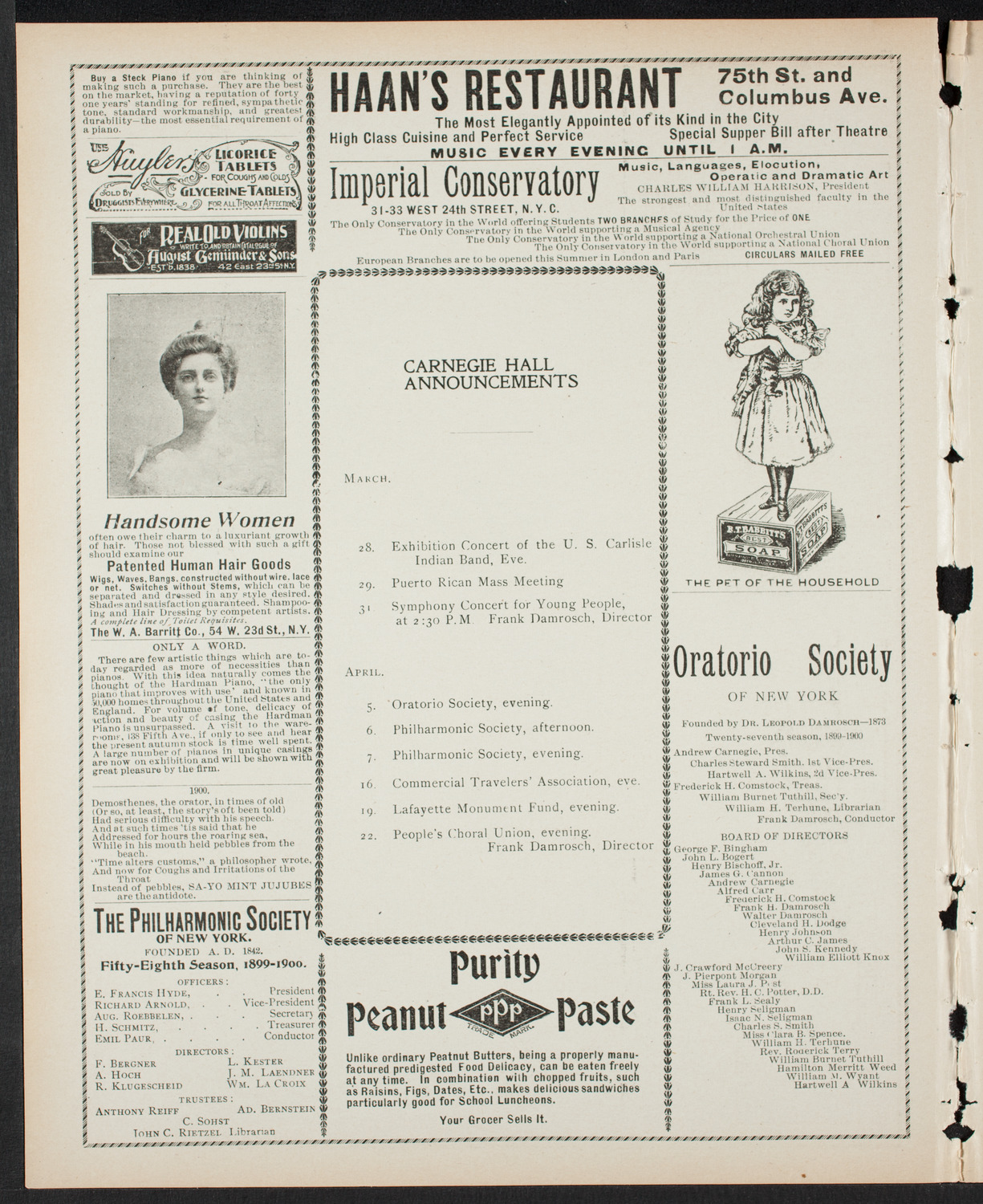 German Liederkranz, March 25, 1900, program page 2
