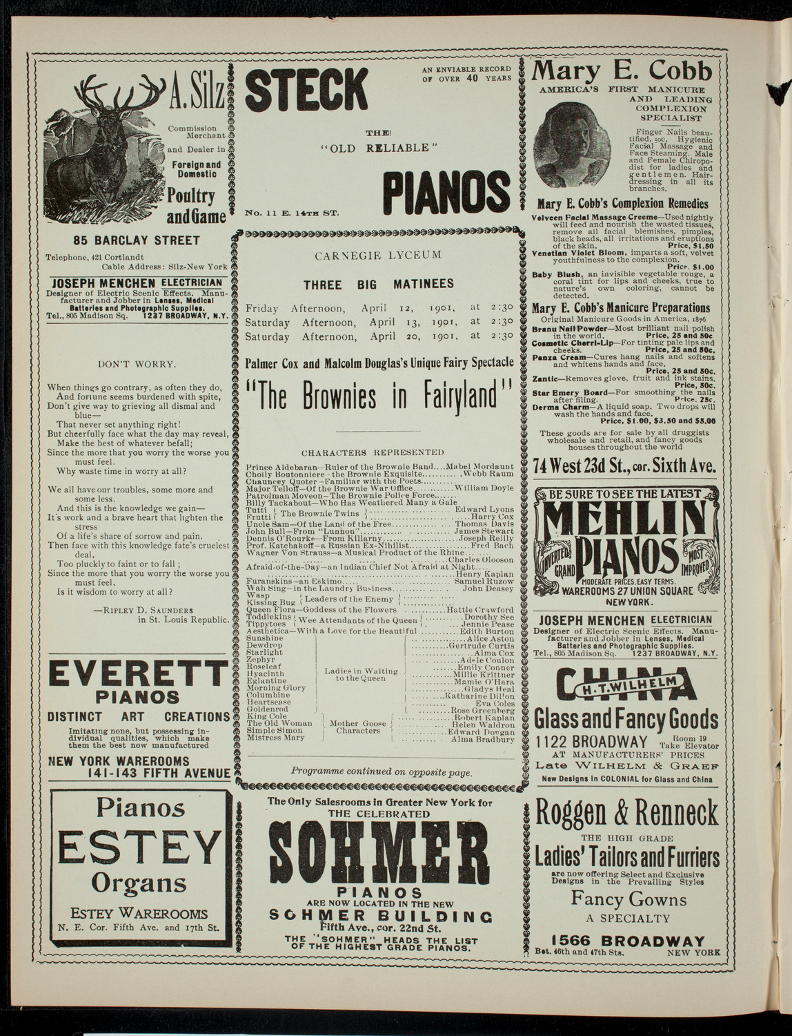 The Children's Theatre, April 12, 1901, program page 2