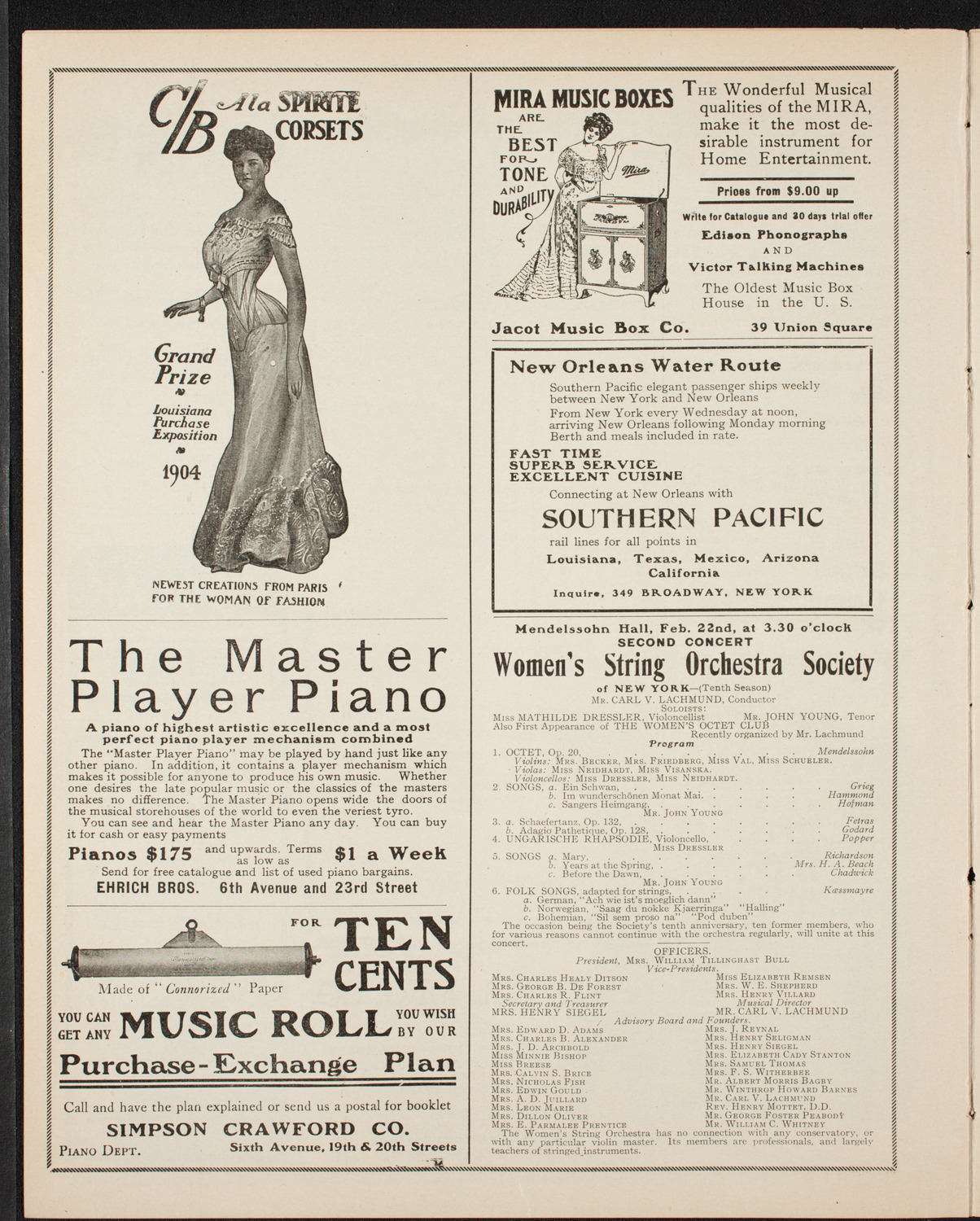 Boston Symphony Orchestra, February 15, 1906, program page 8