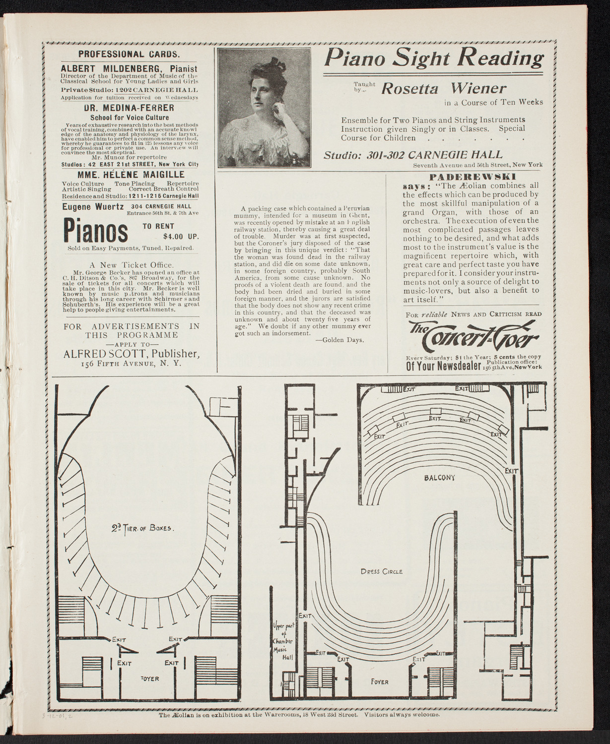 Lecture by Canon Schmitz Didier, March 12, 1901, program page 3