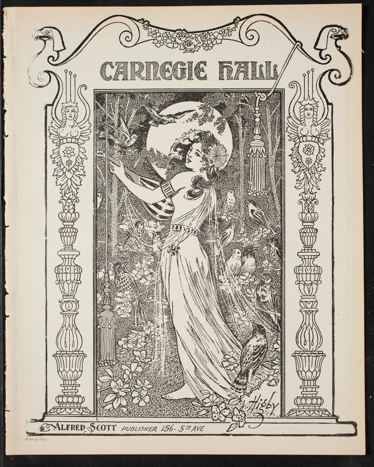 Ignacy Jan Paderewski, Piano, November 23, 1907, program page 1