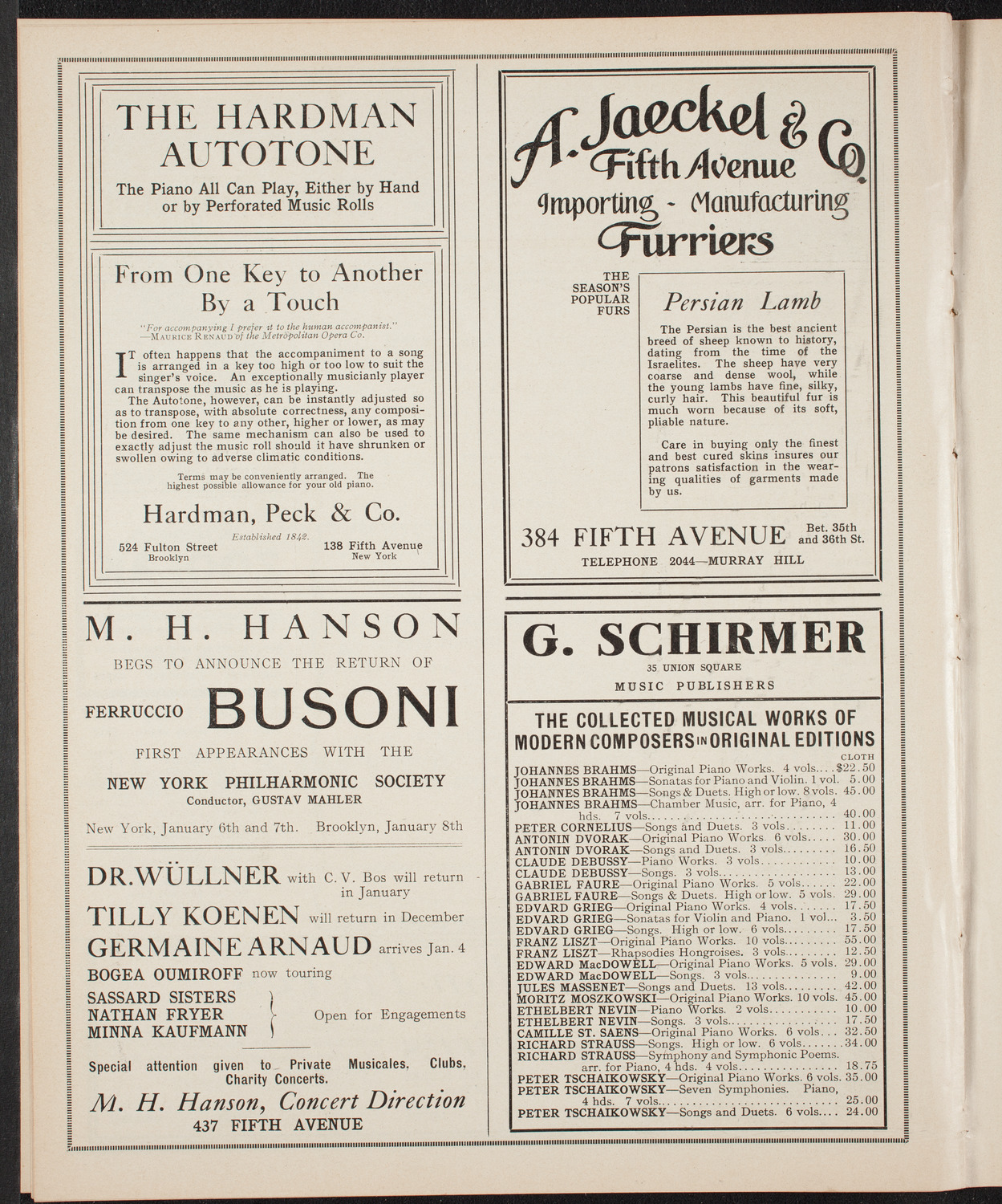 Elmendorf Lecture: At the Gates of the East, December 6, 1909, program page 8