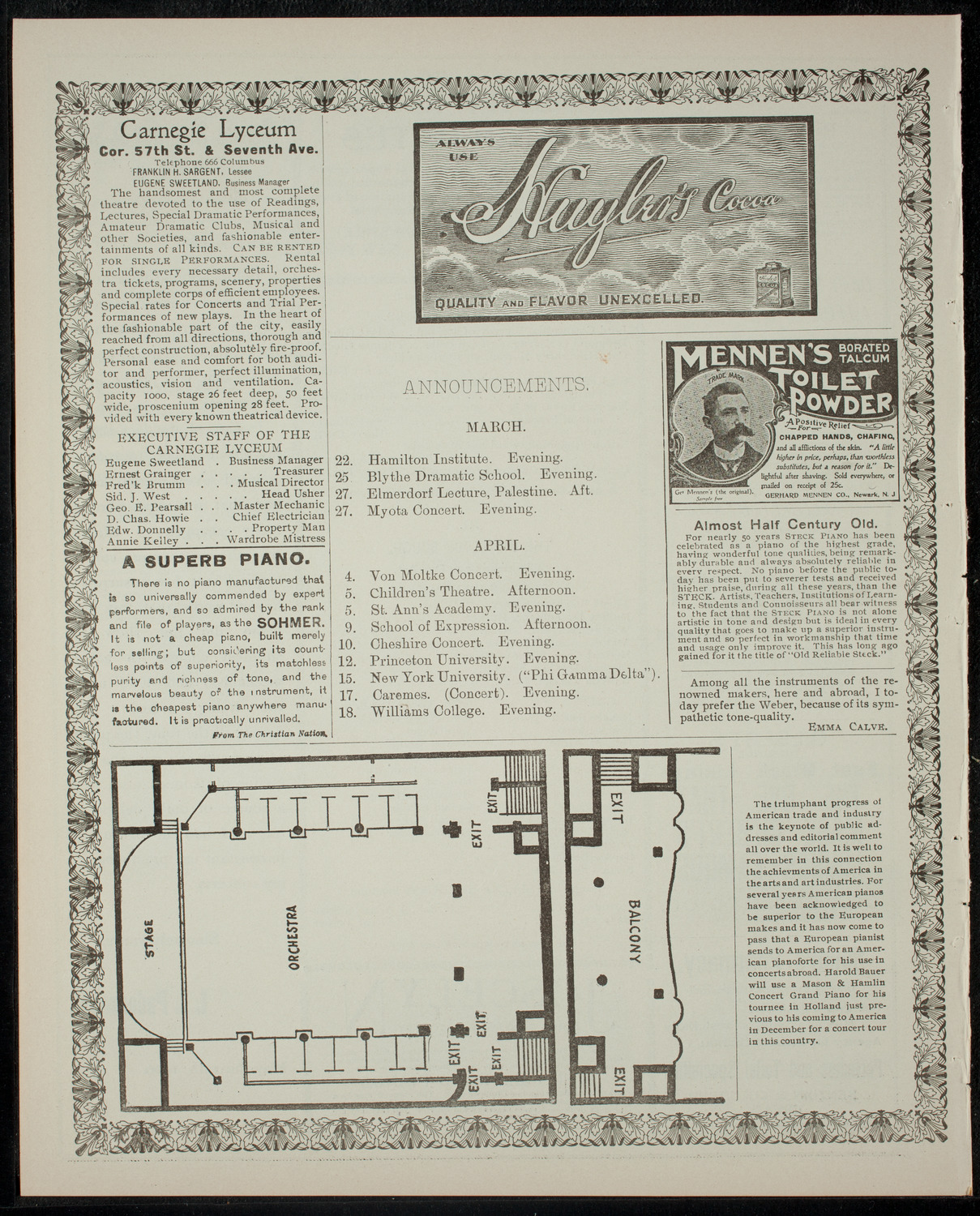 Hamilton Institute Dramatic Association, March 22, 1902, program page 4