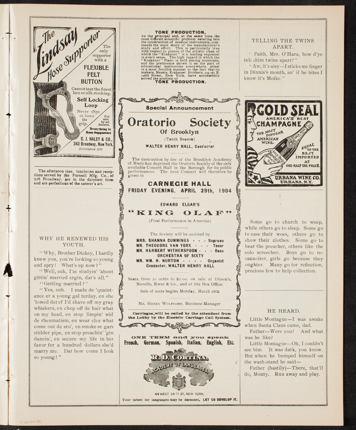 Richard Strauss with New York Philharmonic, March 26, 1904, program page 9