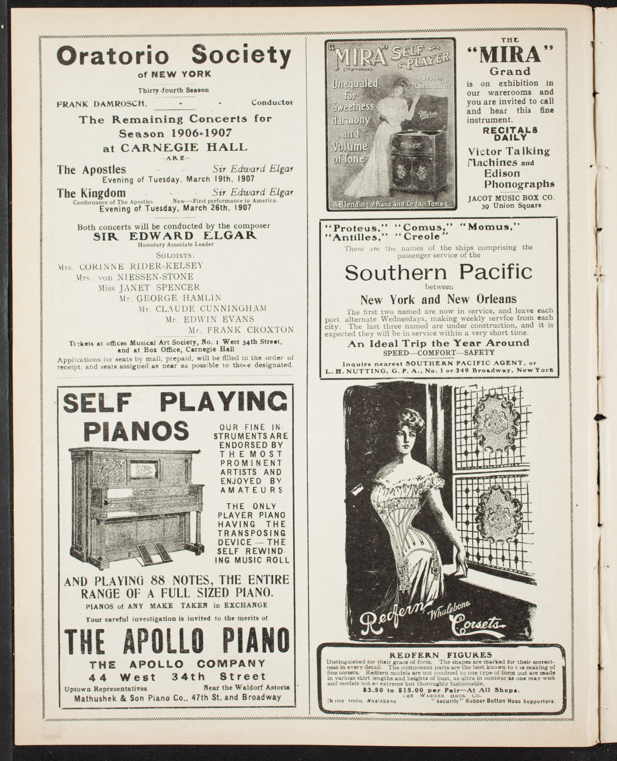 New York Symphony Orchestra, March 10, 1907, program page 2