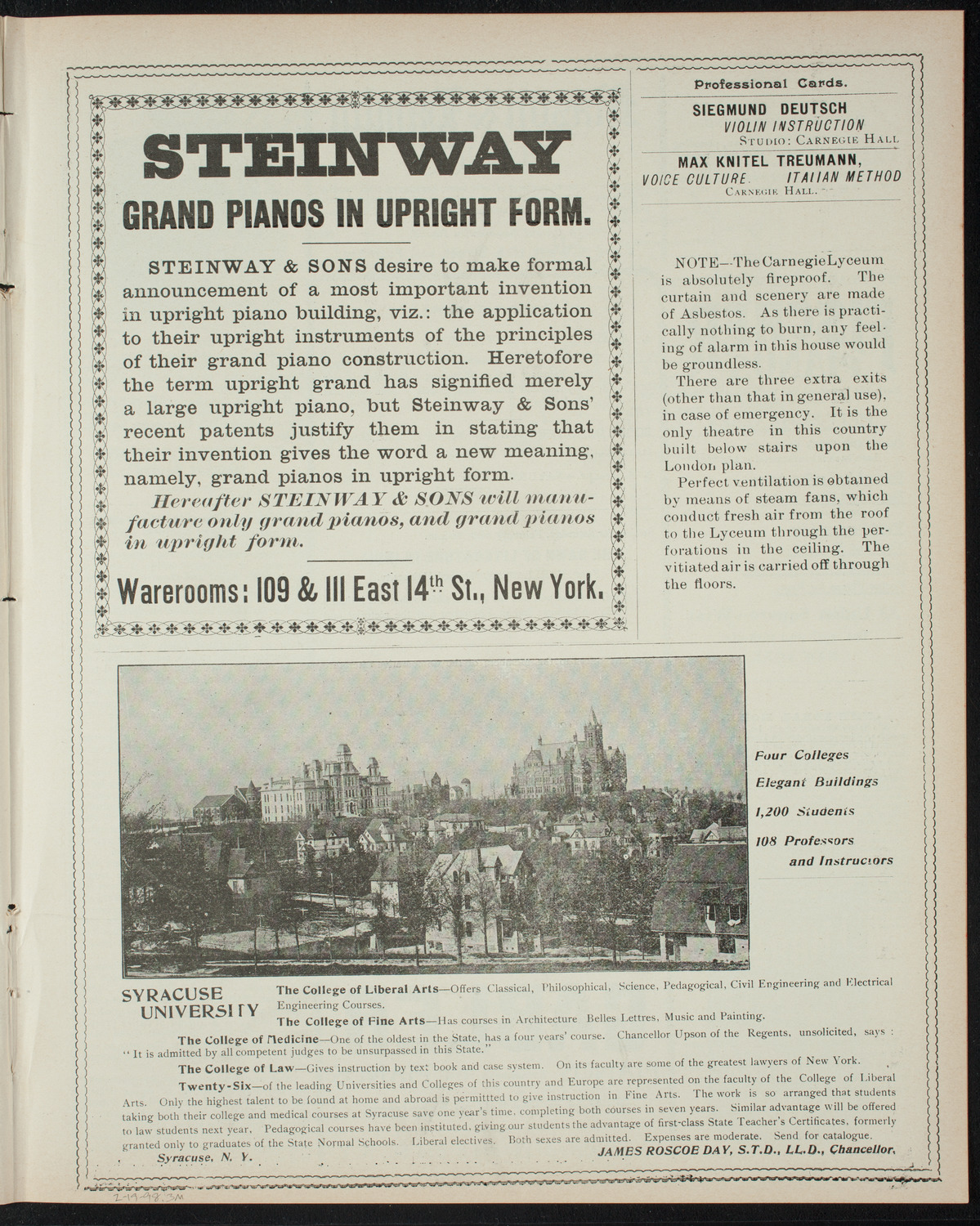 Comparative Literature Society Saturday Morning Conference, February 19, 1898, program page 5