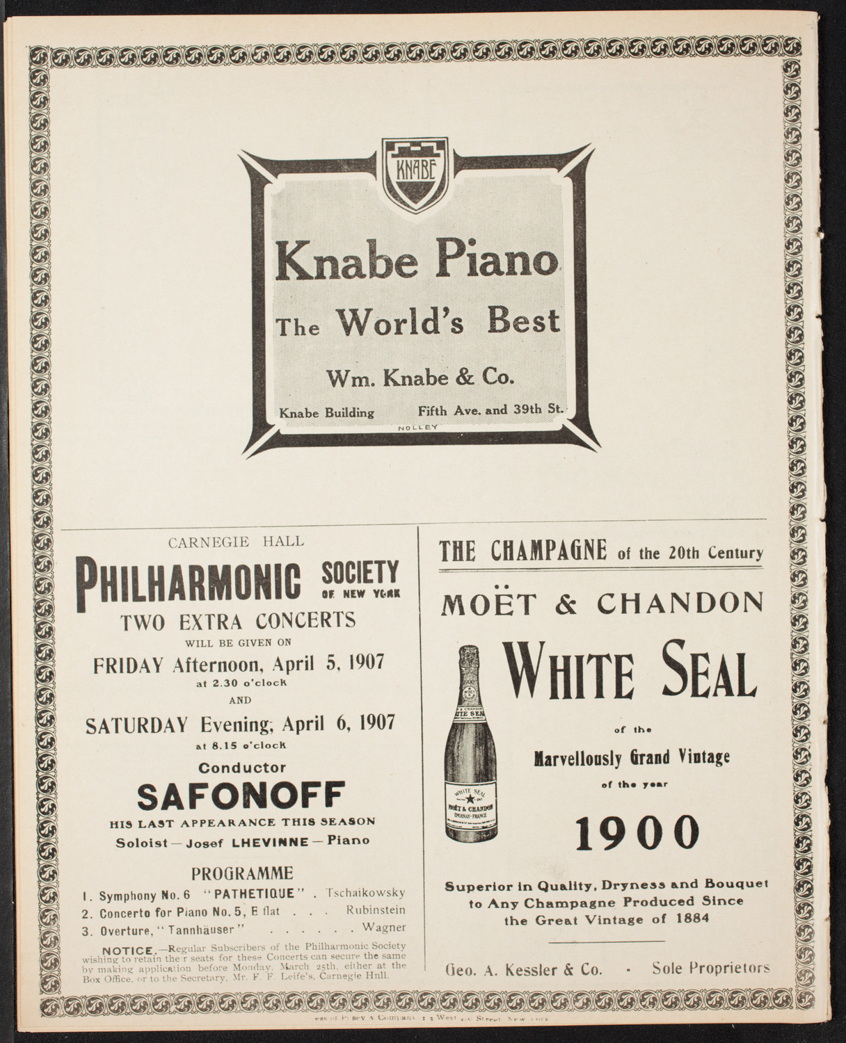 New York Philharmonic, March 15, 1907, program page 14
