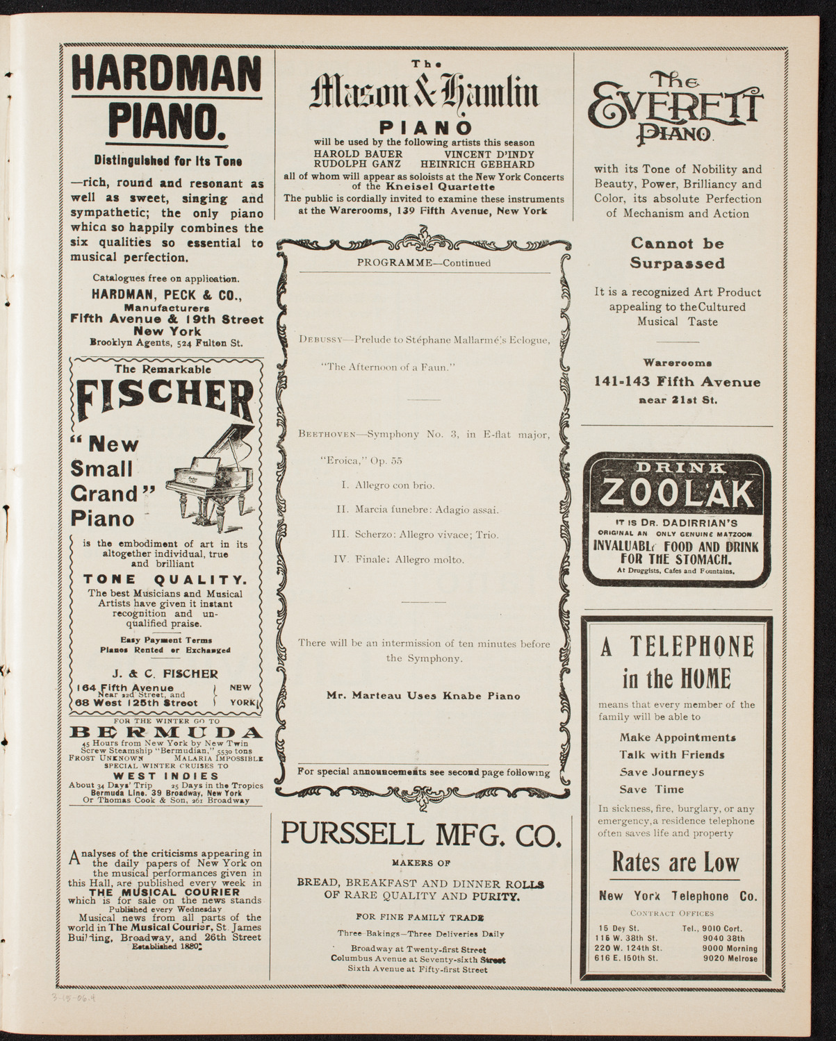 Boston Symphony Orchestra, March 15, 1906, program page 7