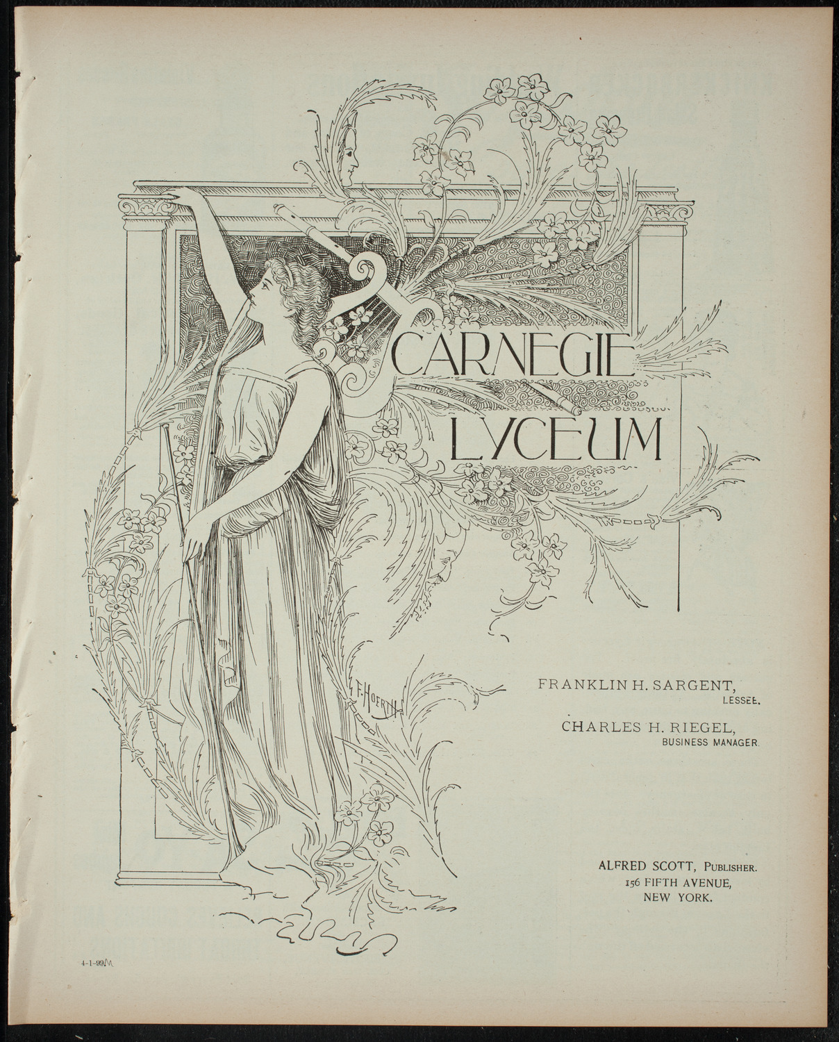 Comparative Literature Society Saturday Morning Conference, April 1, 1899, program page 1