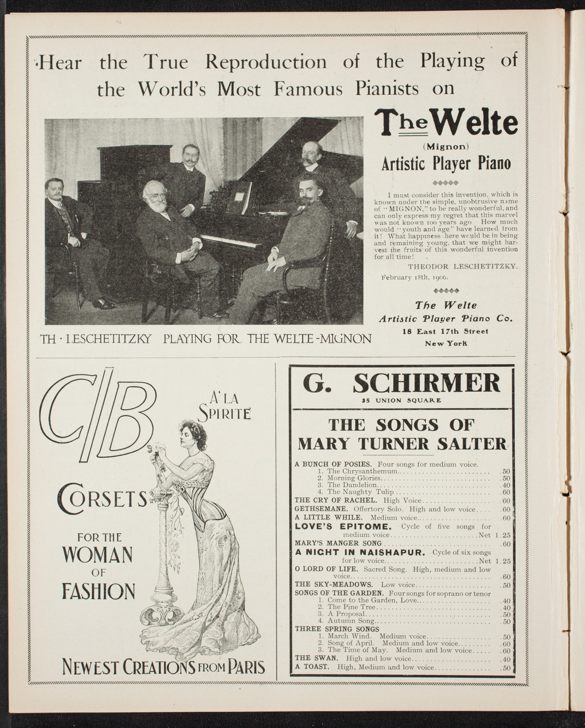 New York Philharmonic, November 16, 1906, program page 8