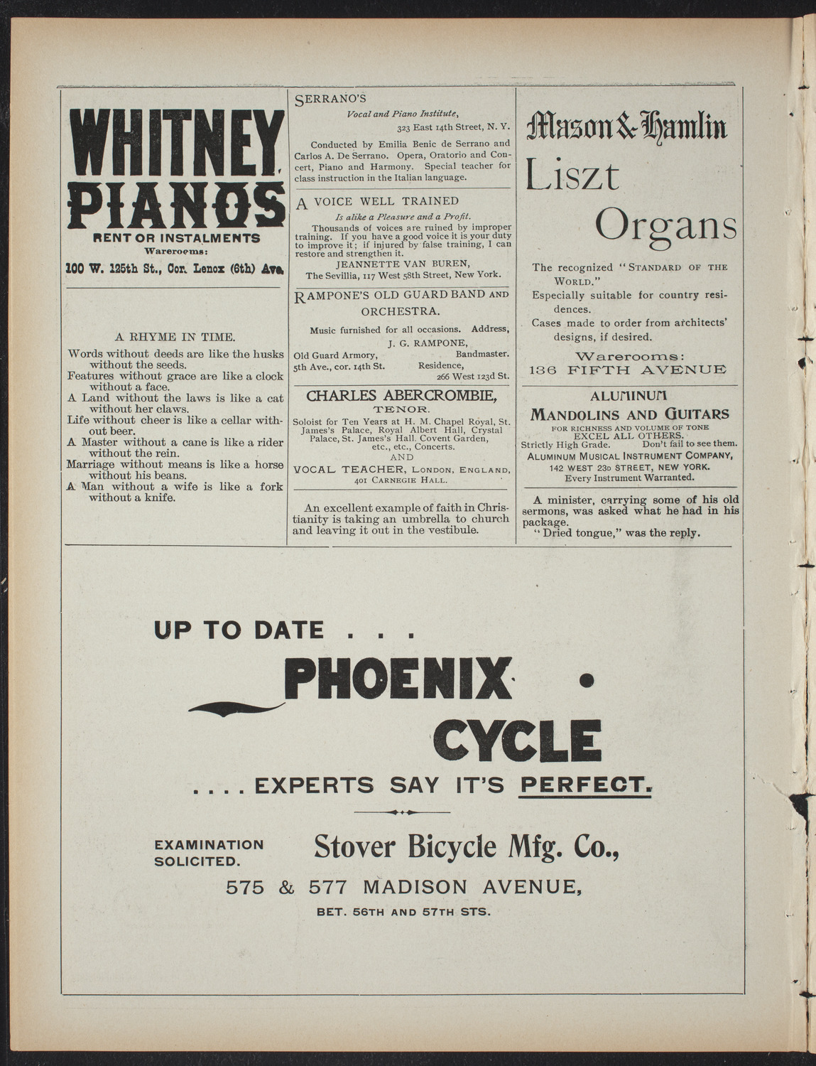 Saturday Morning Conferences on Comparative Literature, April 10, 1897, program page 2