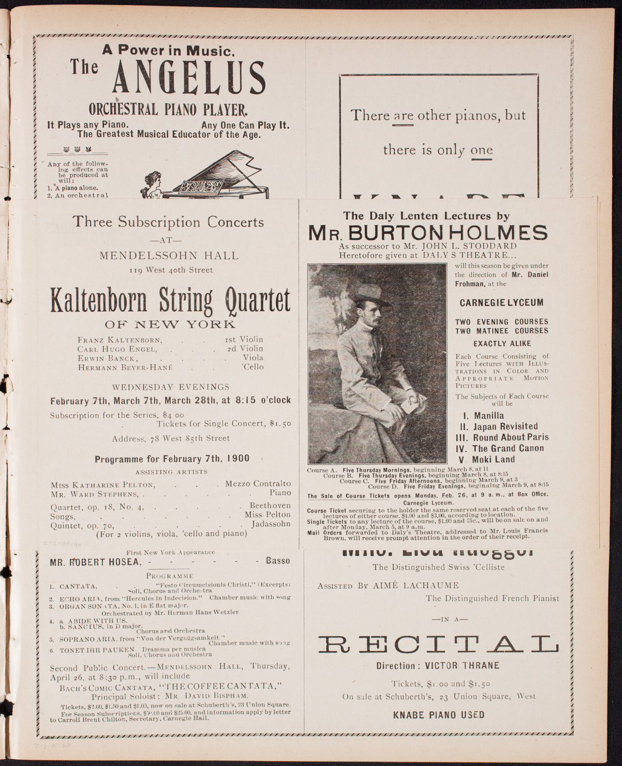 Lillian Nordica, Soprano, and Ernestine Schumann-Heink, Contralto, February 1, 1900, program page 7