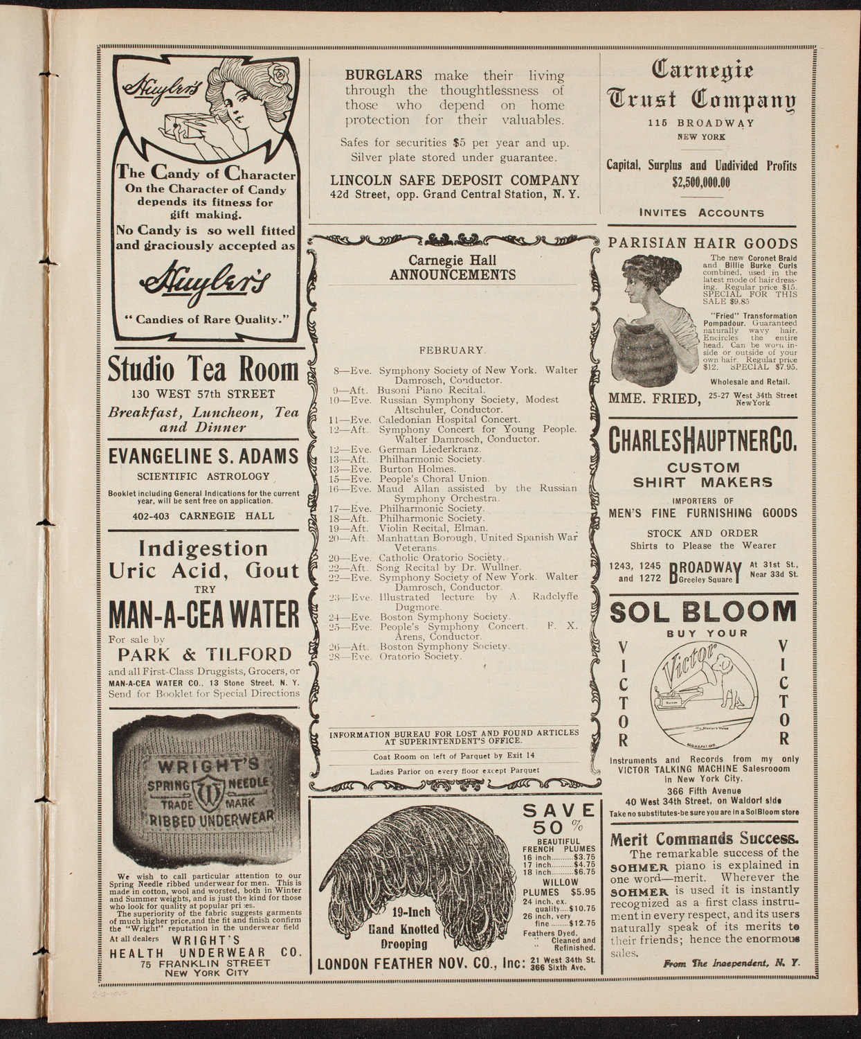 Burton Holmes Travelogue: Paris, February 7, 1910, program page 3