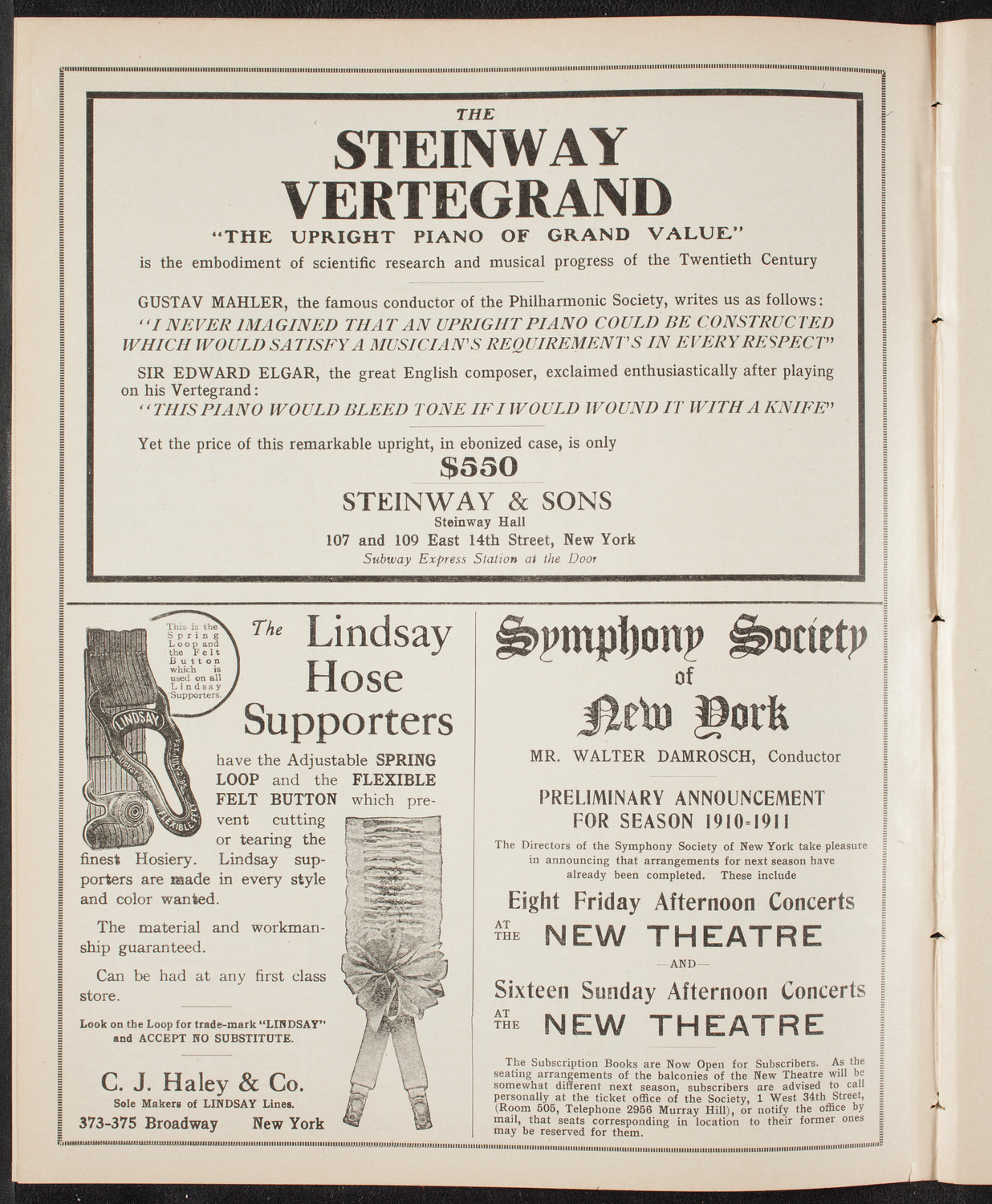 New York Banks' Glee Club, April 7, 1910, program page 4