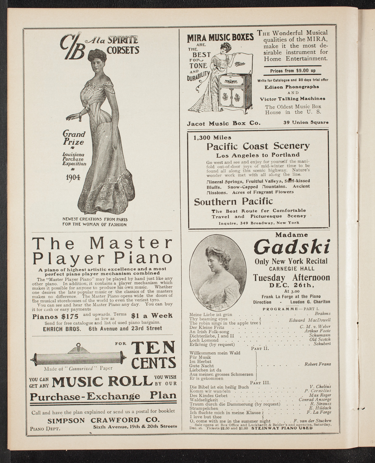 New York Symphony Orchestra, December 19, 1905, program page 8