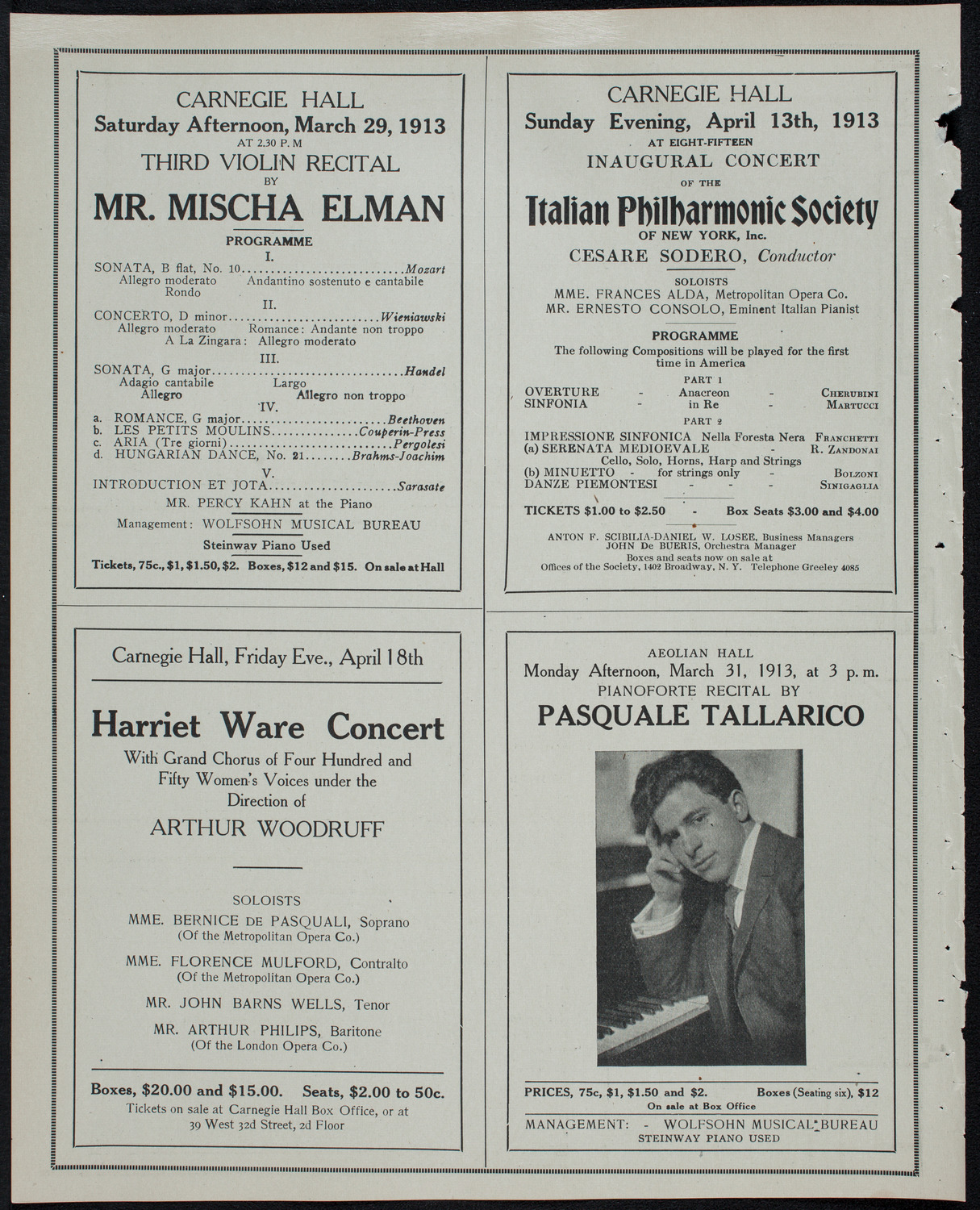 New York Philharmonic, March 28, 1913, program page 10