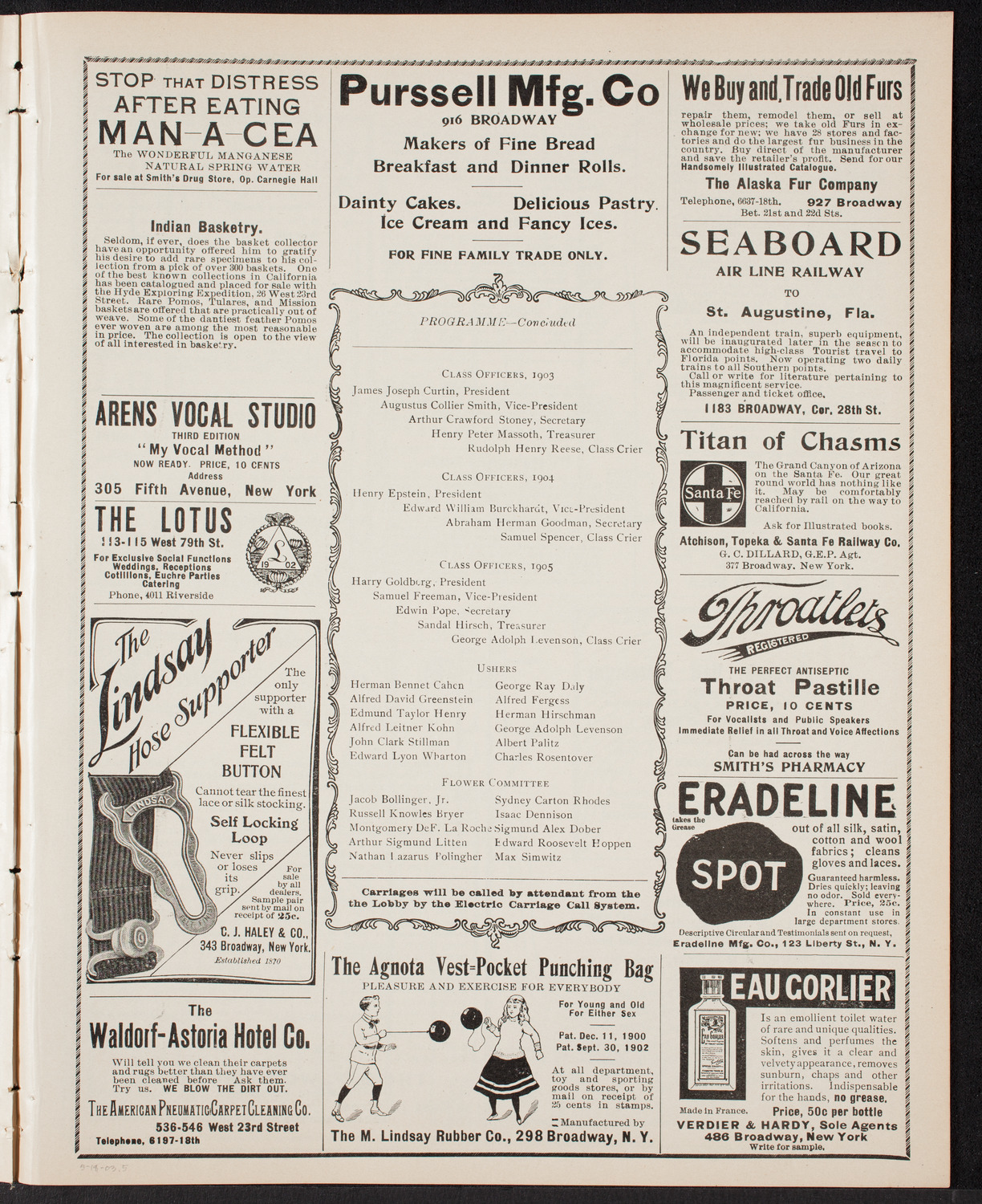 Graduation: New York College of Dentistry, May 18, 1903, program page 9