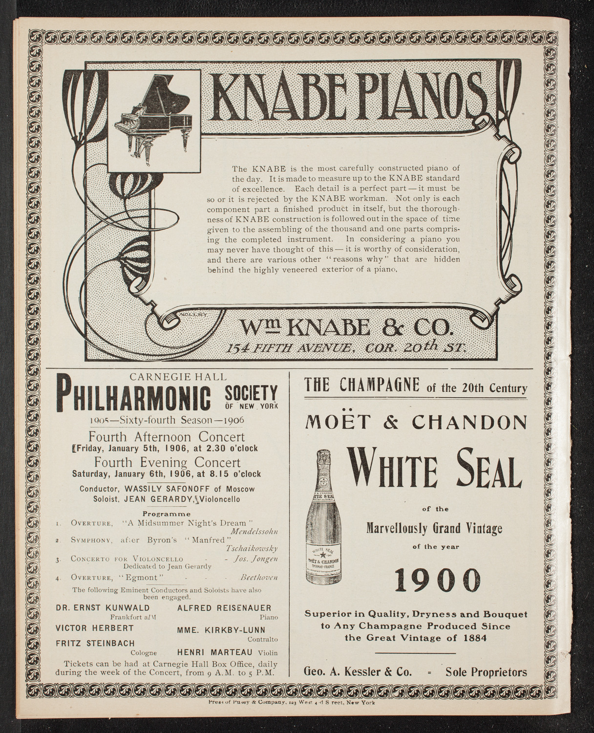 New York Symphony Orchestra, December 19, 1905, program page 12
