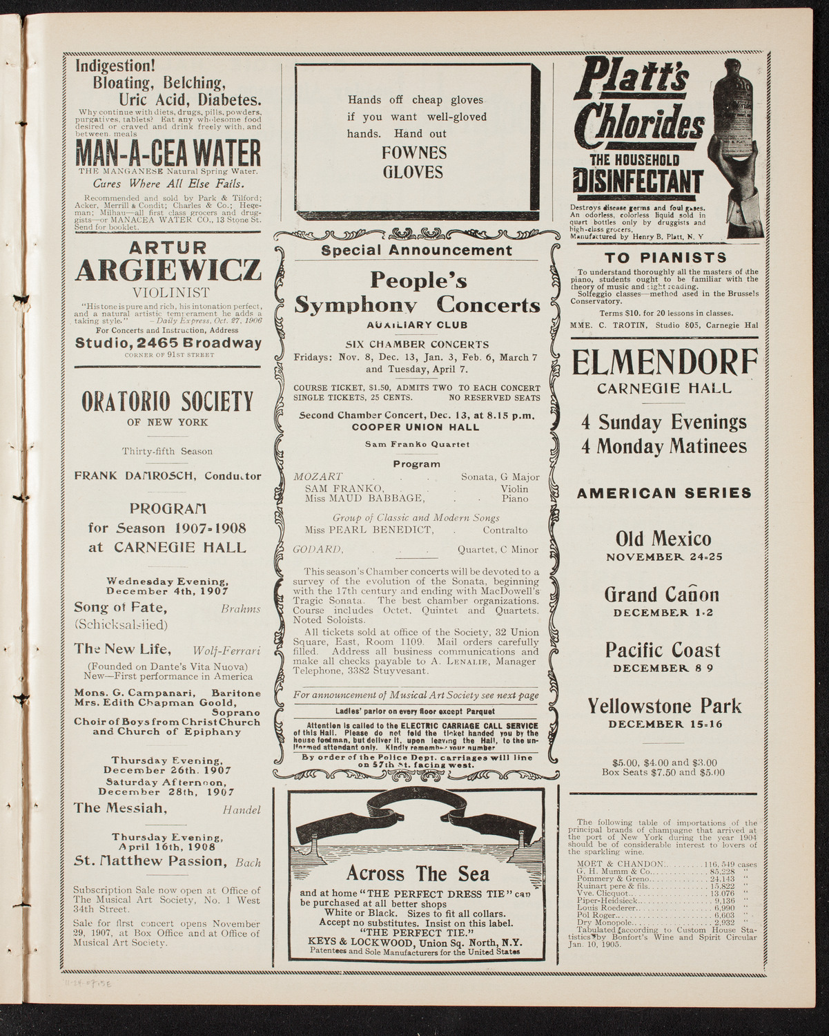 Elmendorf Lecture: Old Mexico, November 24, 1907, program page 9