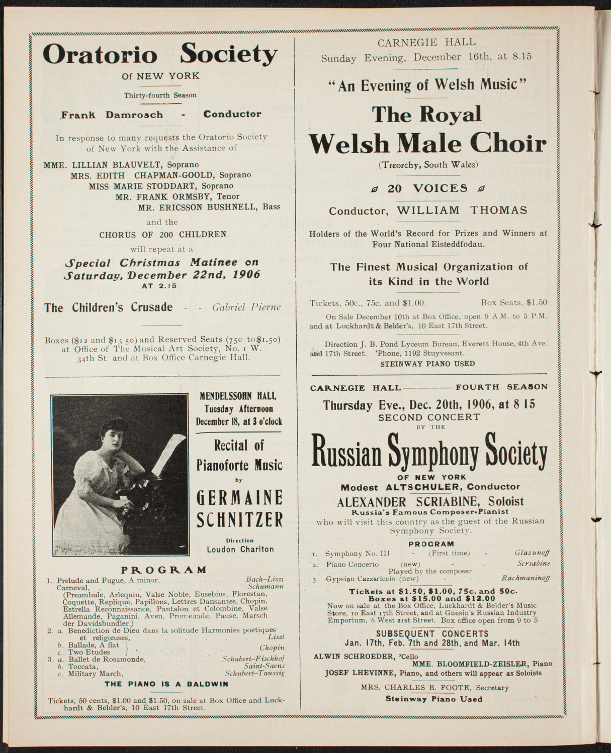 Symphony Concert for Young People, December 15, 1906, program page 10